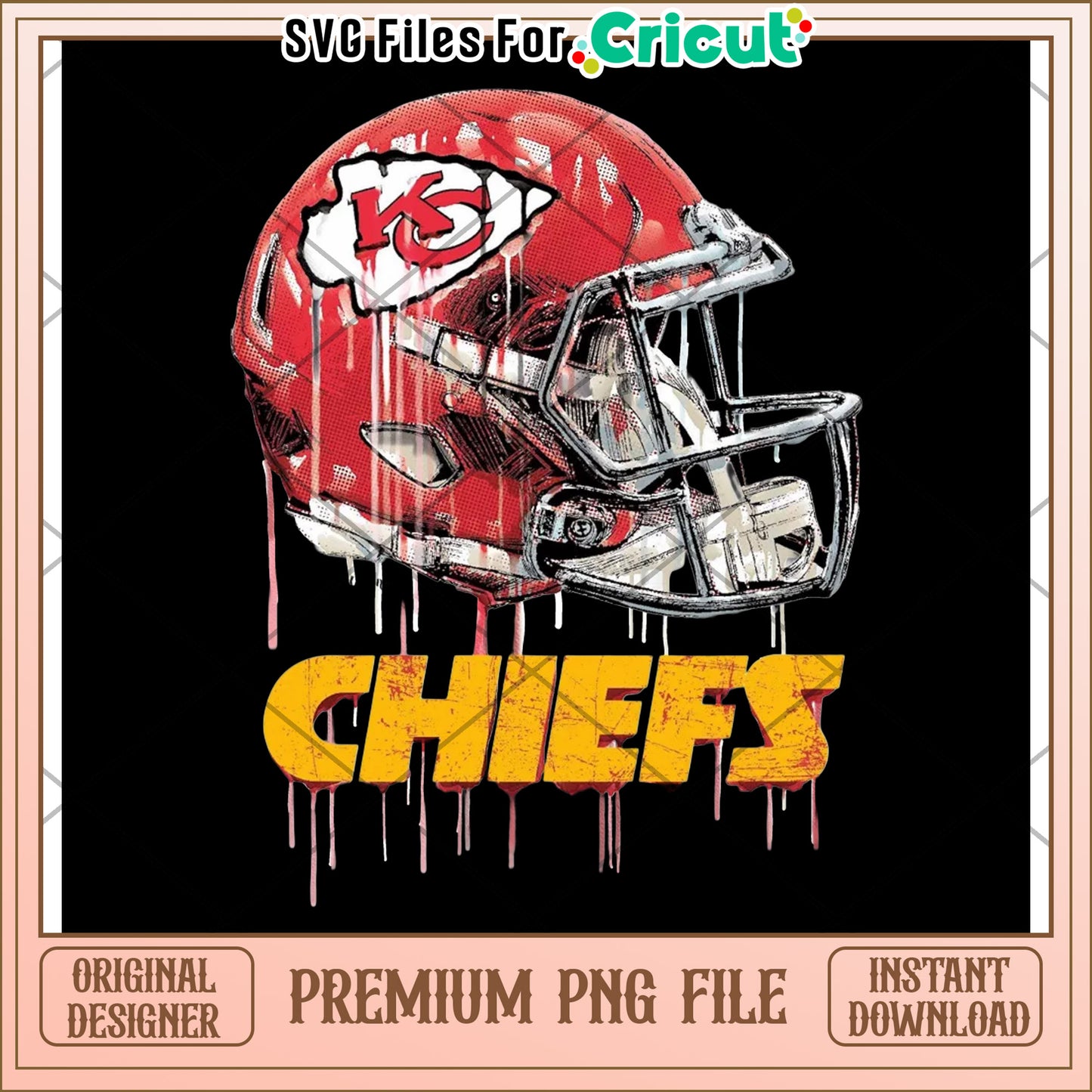 Kansas City Chiefs Helmet PNG File for Cricut, Instant Download Option