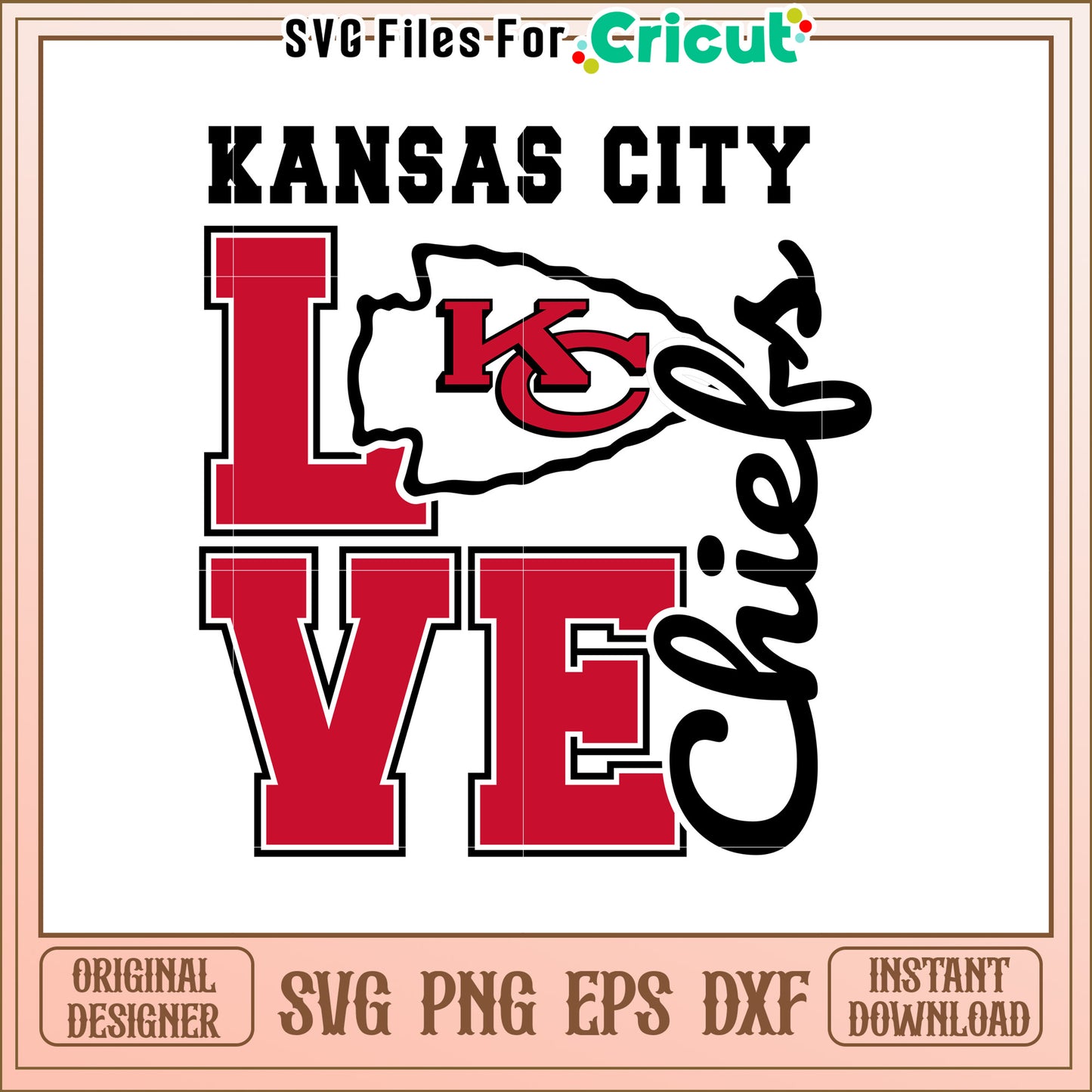 Kansas City Chiefs Love SVG Design