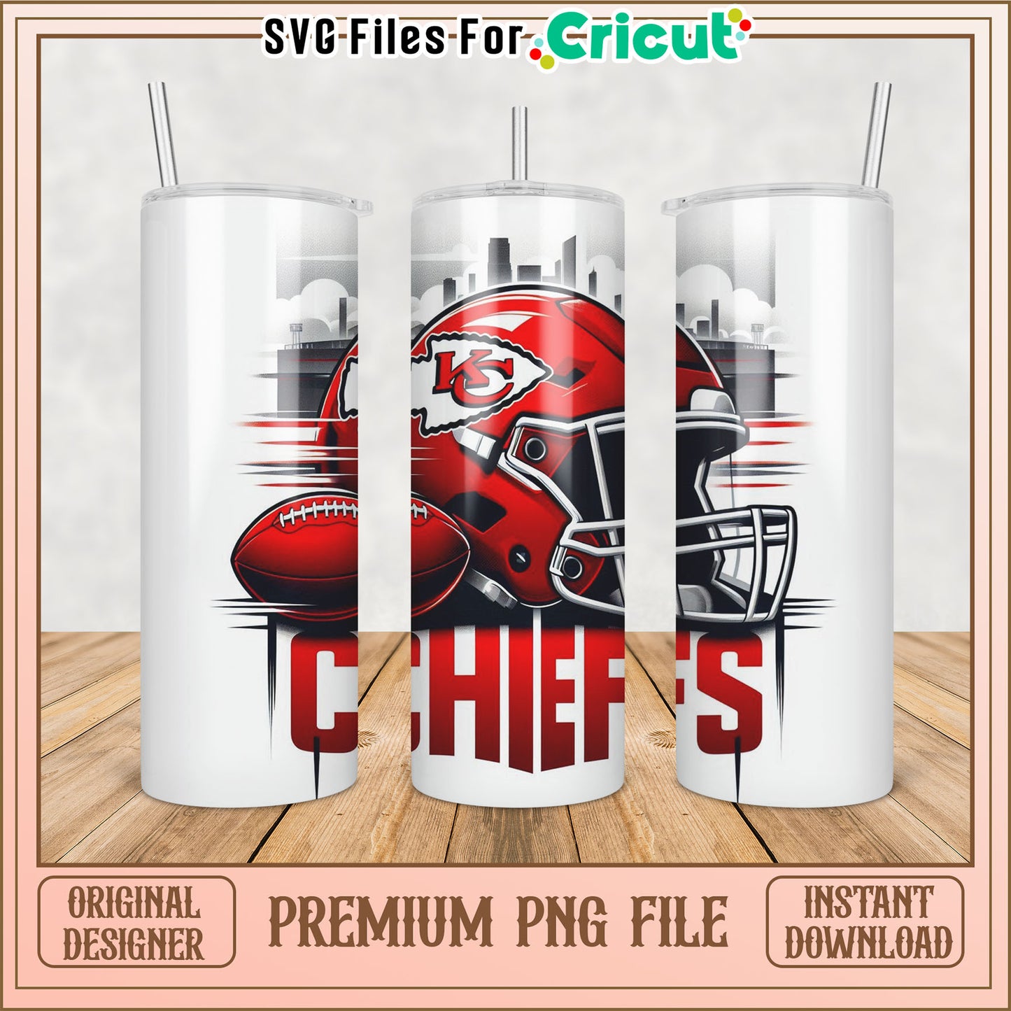 Kansas City Chiefs Tumbler PNG Design