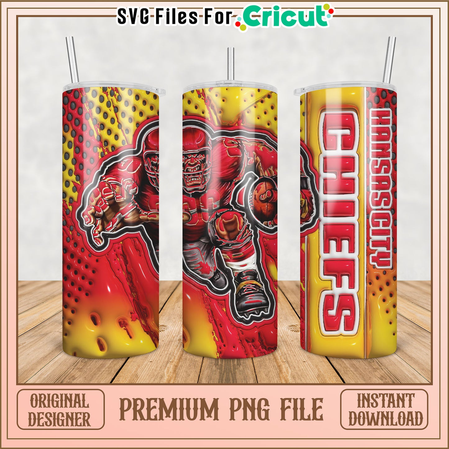 Kansas City Chiefs Tumbler PNG Design for Cricut Instant Download