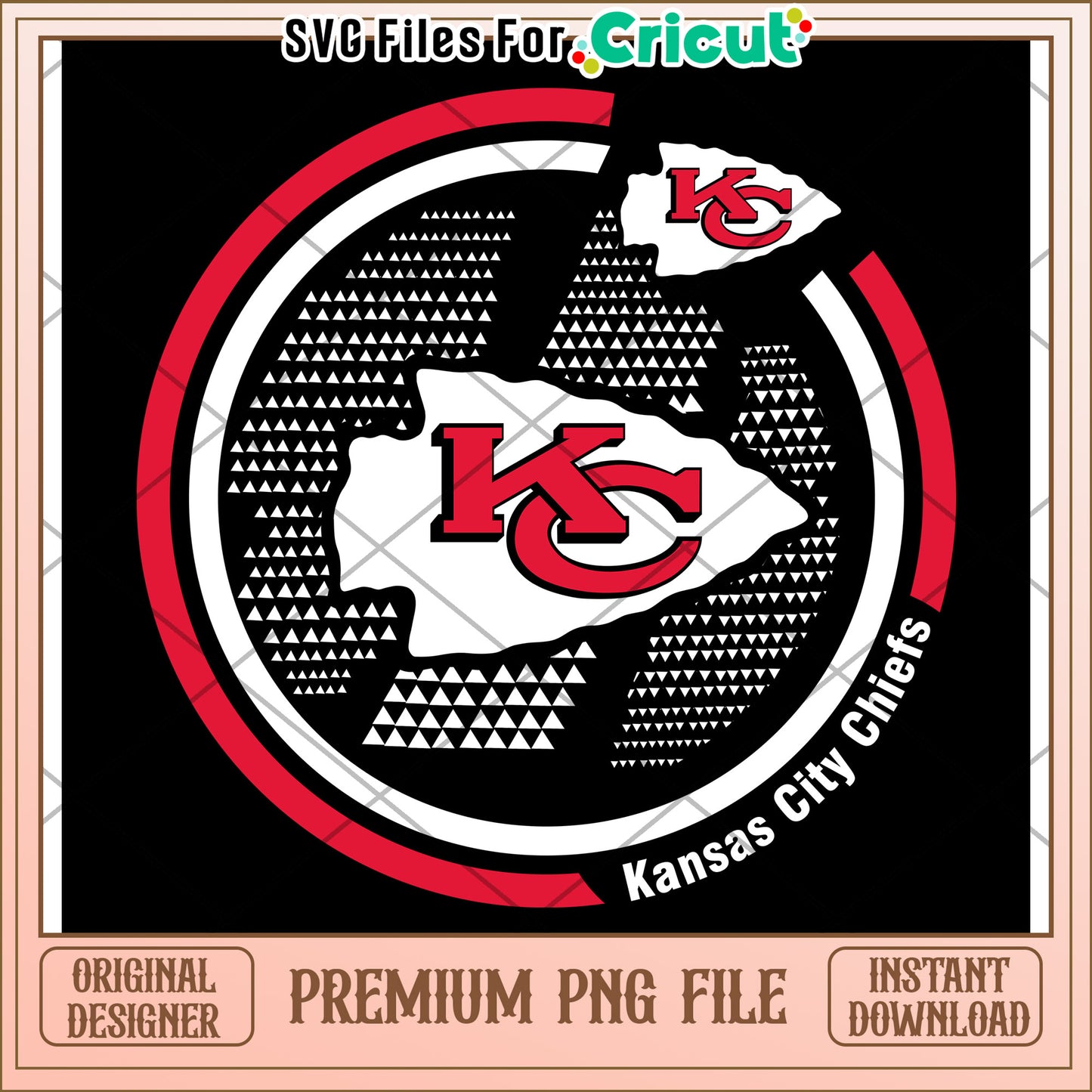 Kansas City Chiefs logo design for Cricut projects, instant download available