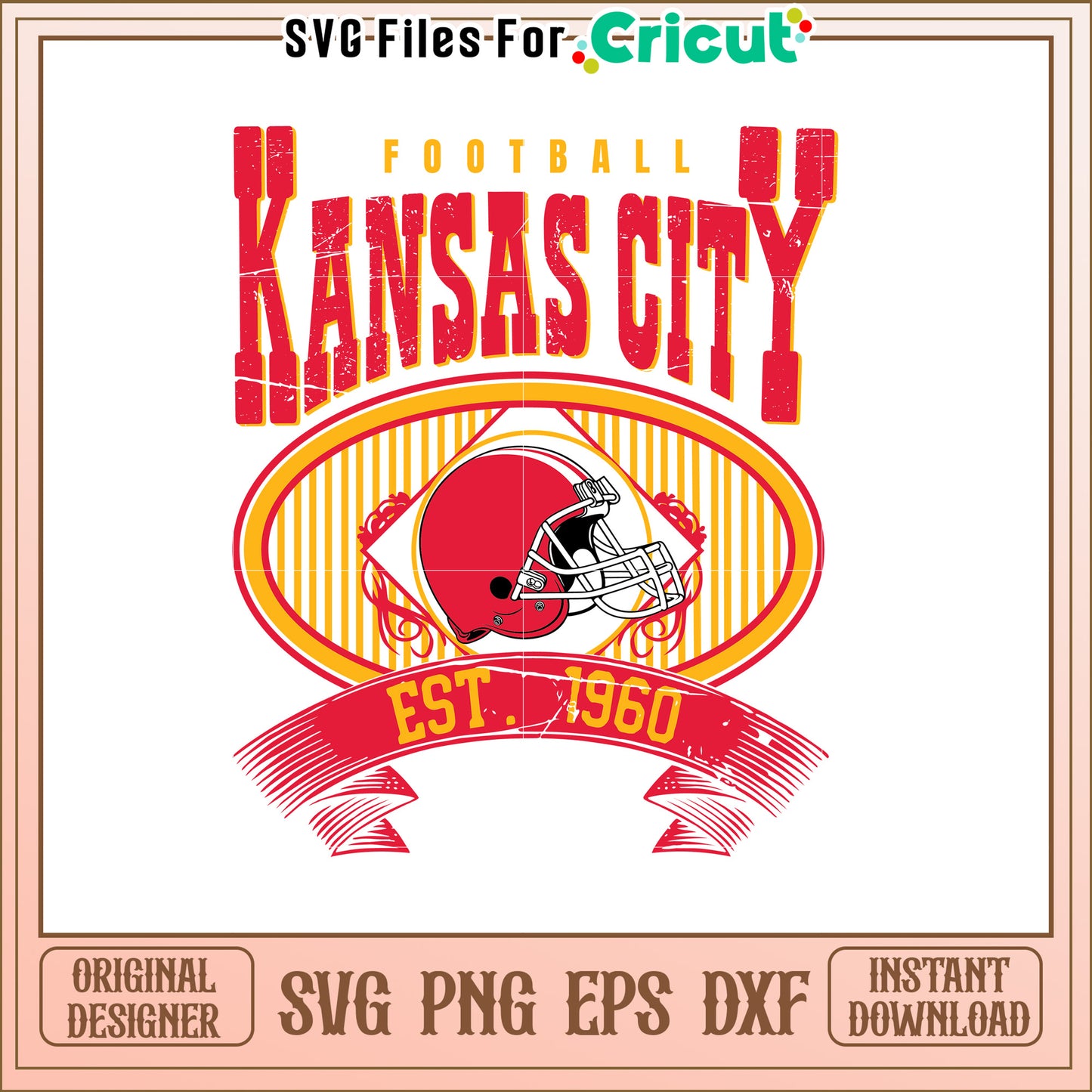 Kansas City Football Vintage SVG Design 1960