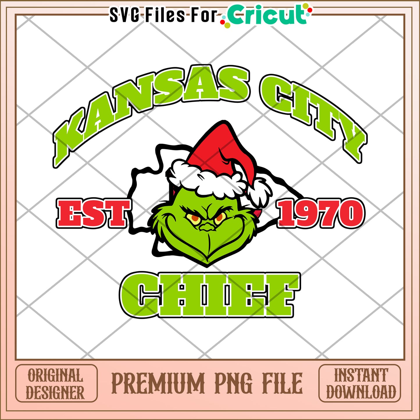 Kansas City Grinch Christmas Design for Cricut, perfect for festive projects