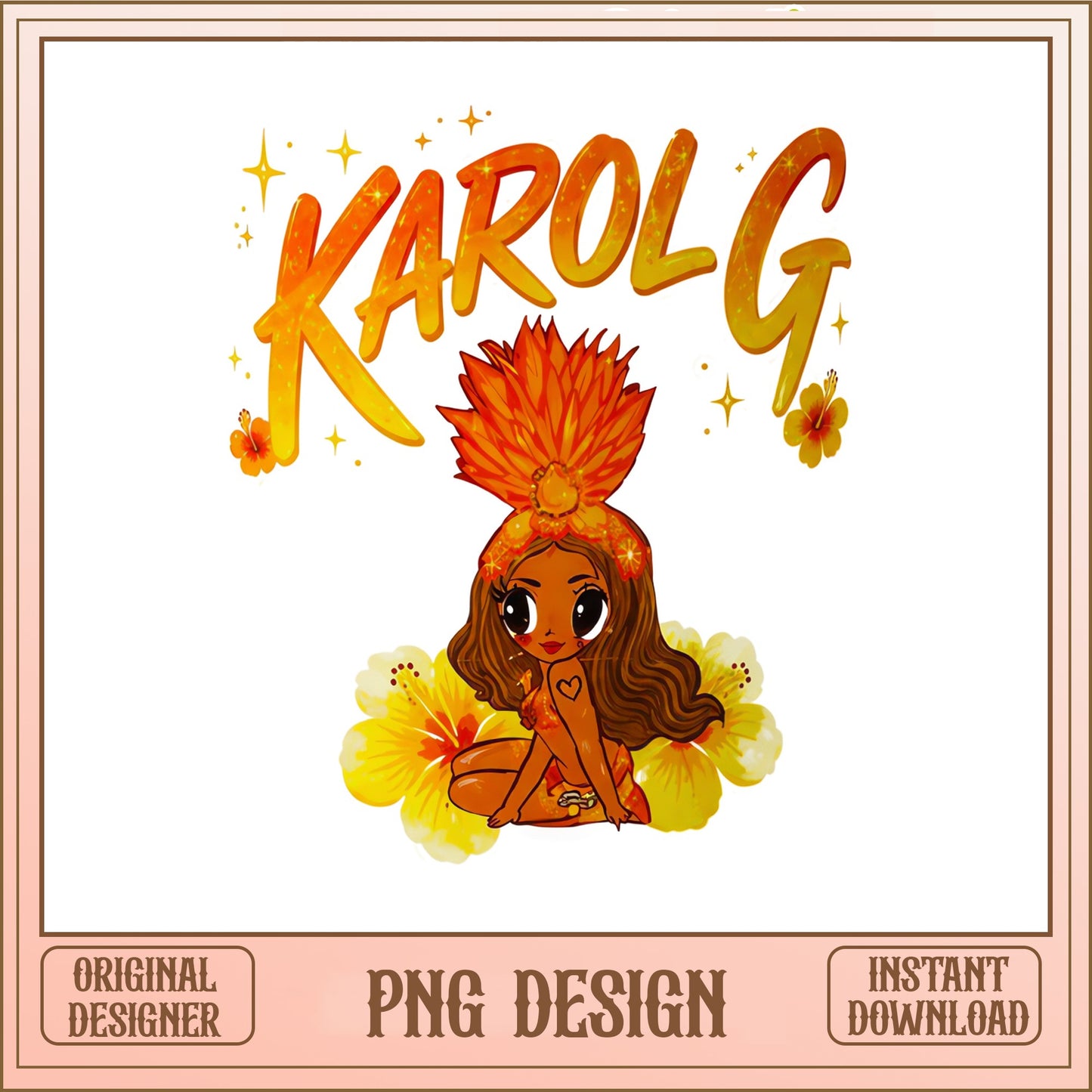 Karol G Chibi PNG, Latina Singer Fan Art PNG, Music PNG