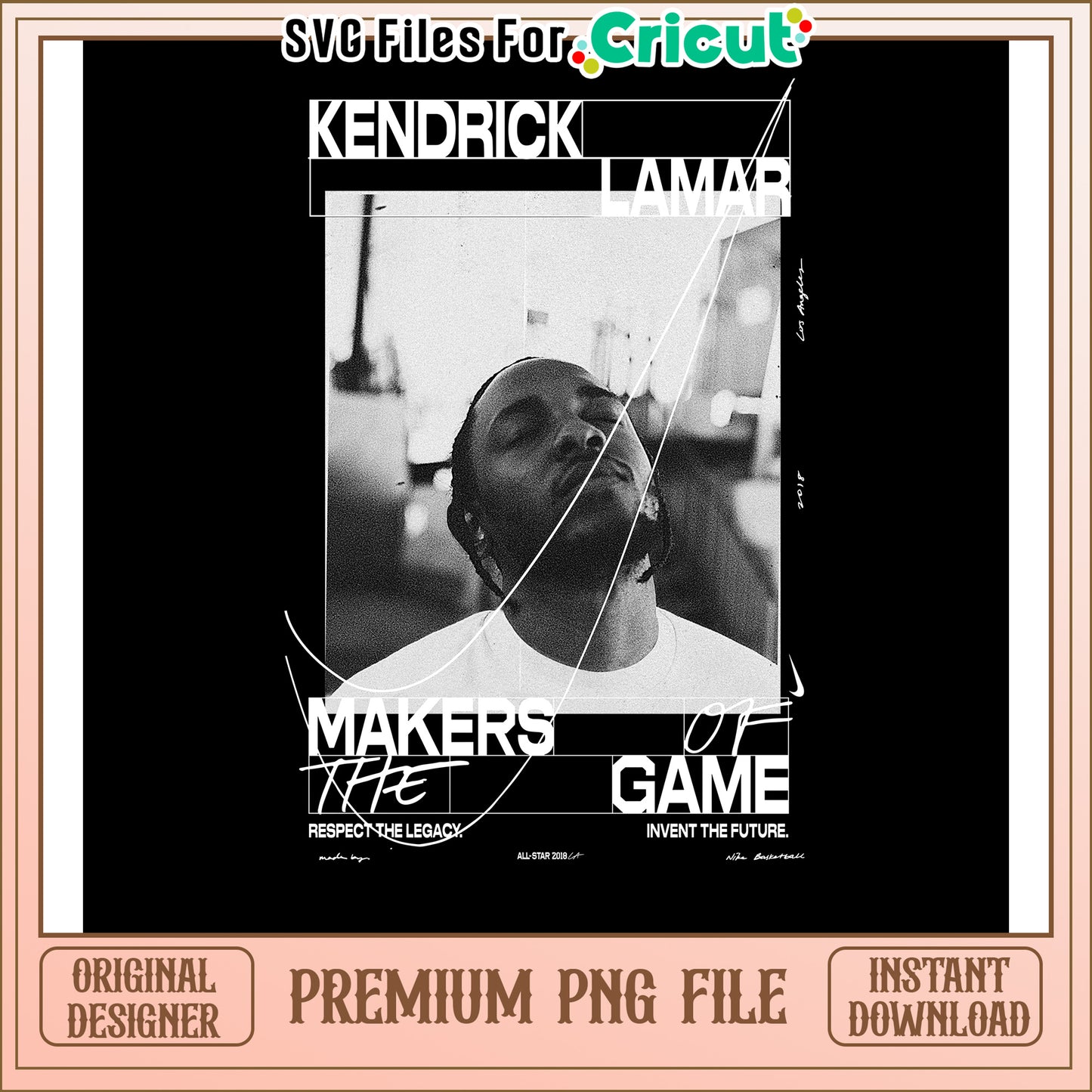 Kendrick Lamar Art Design for Cricut, Premium PNG File Download