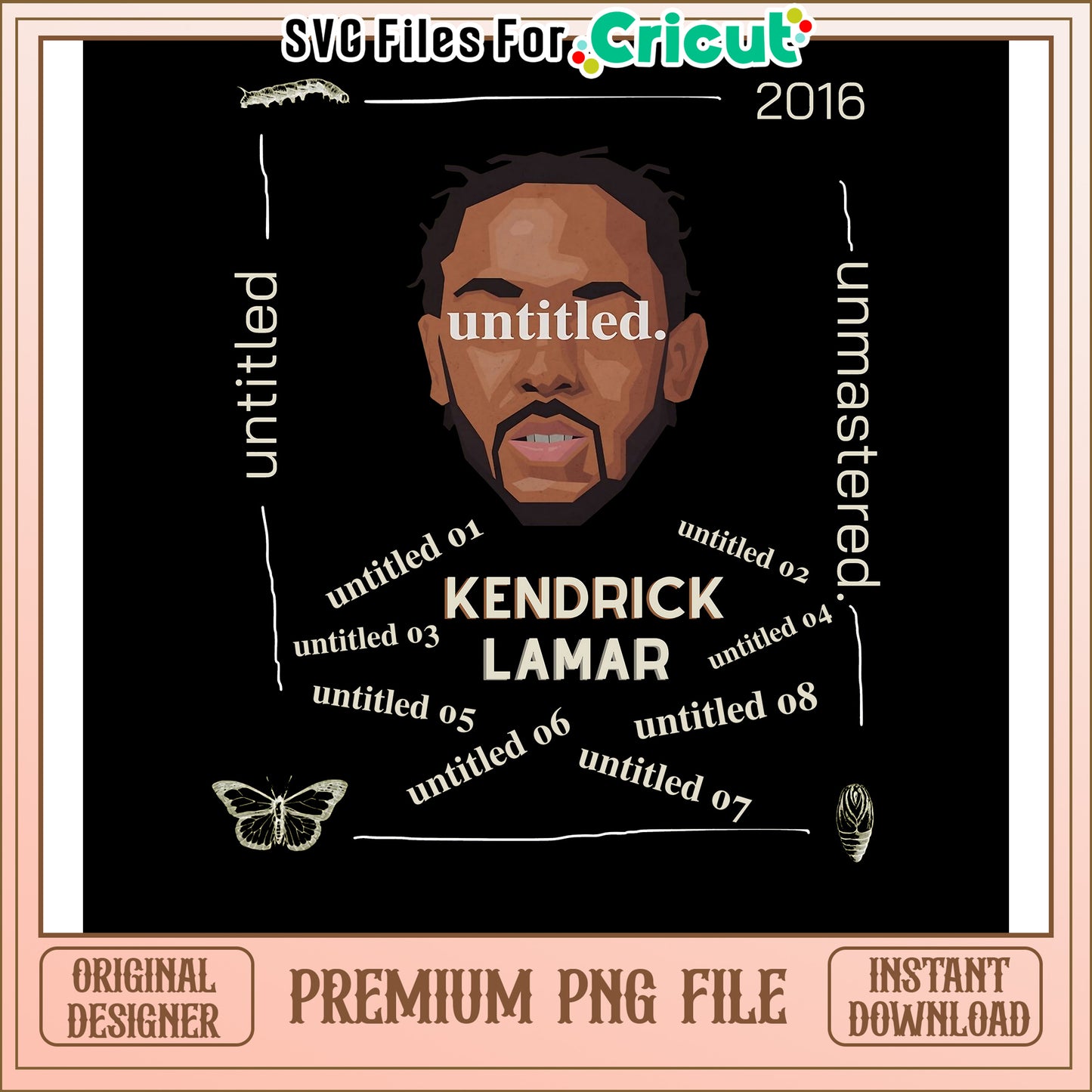 Kendrick Lamar PNG Art, unique digital design for Cricut use