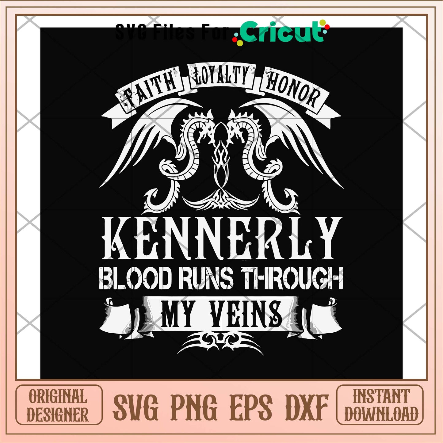 Kennerly blood runs through my veins svg, blood svg, funny svg