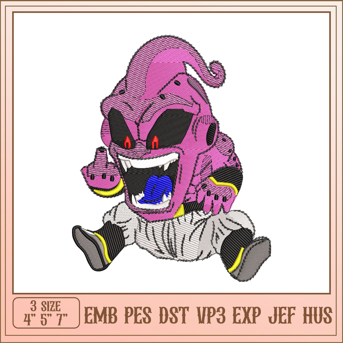 Kid Buu Embroidery Design