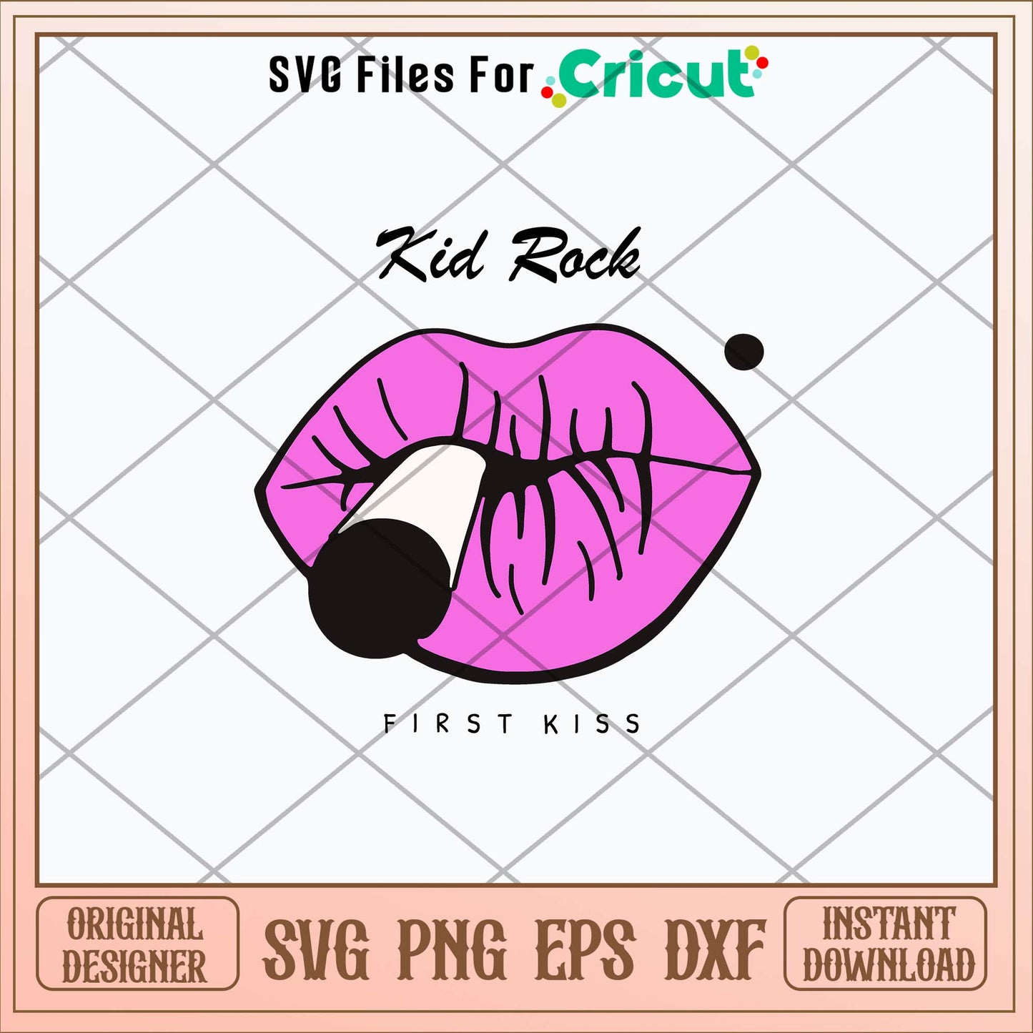 Kid Rock First Kiss Lips Smoking Svg
