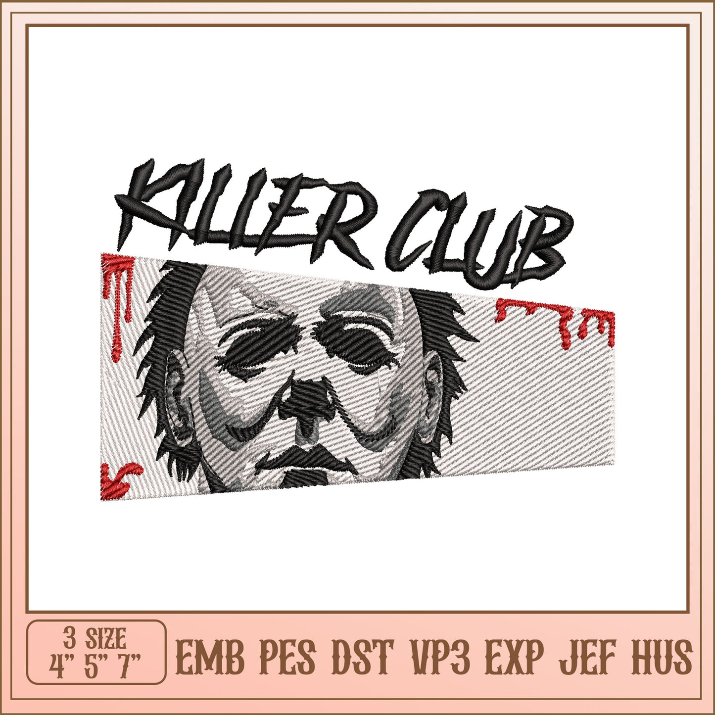 Killer Club Embroidery Design