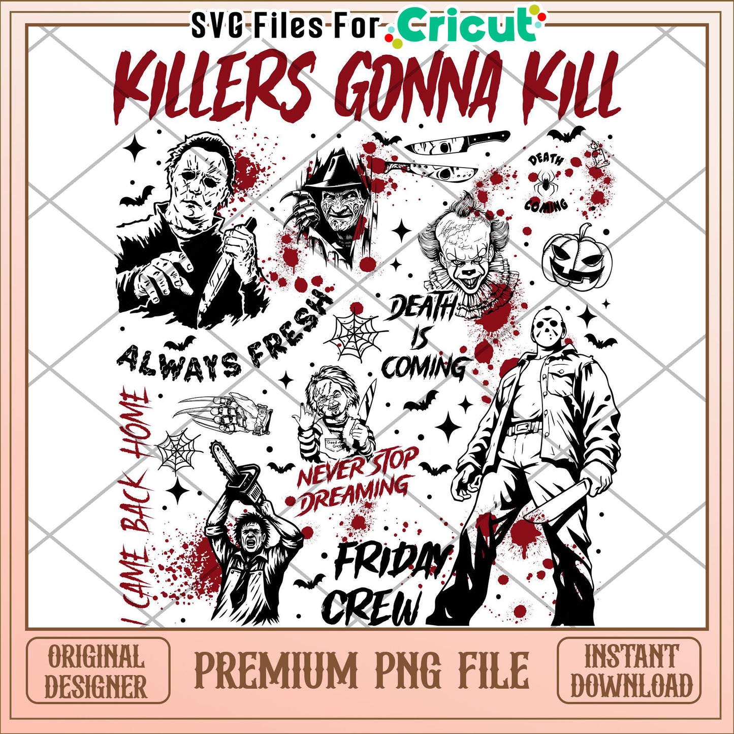 Killers gonna kill png, spooky halloween png, halloween season png