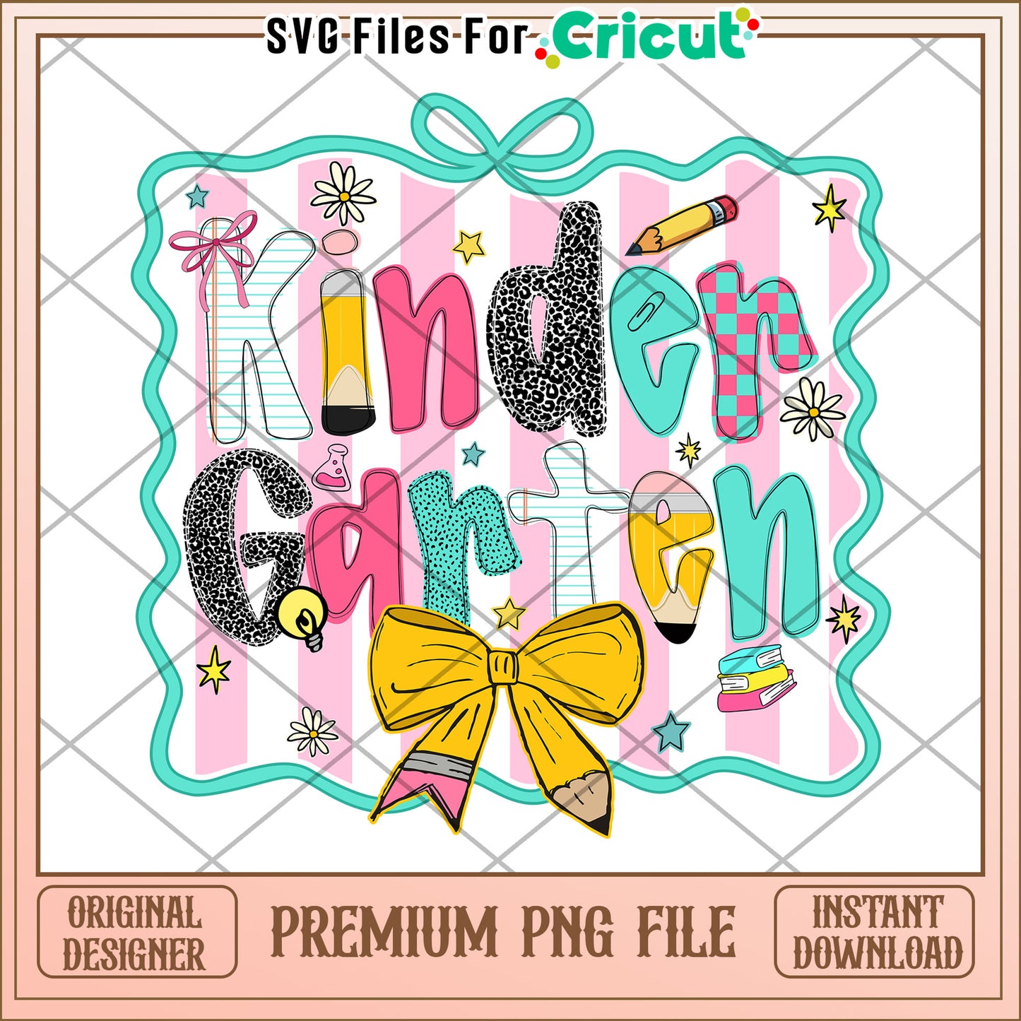 Kinder garten back to school png, cute design png, back to school time png