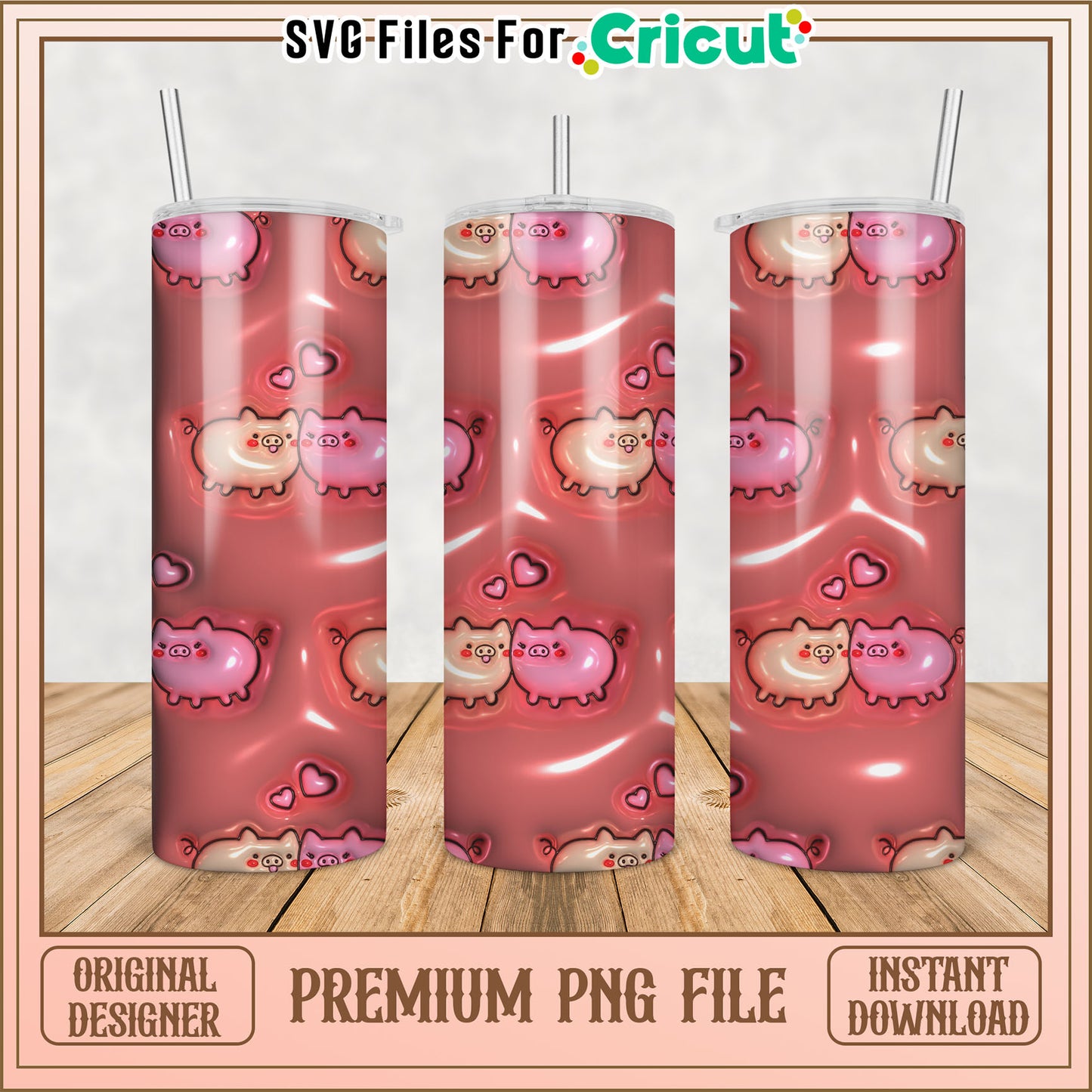 Kissing Pigs Tumbler PNG