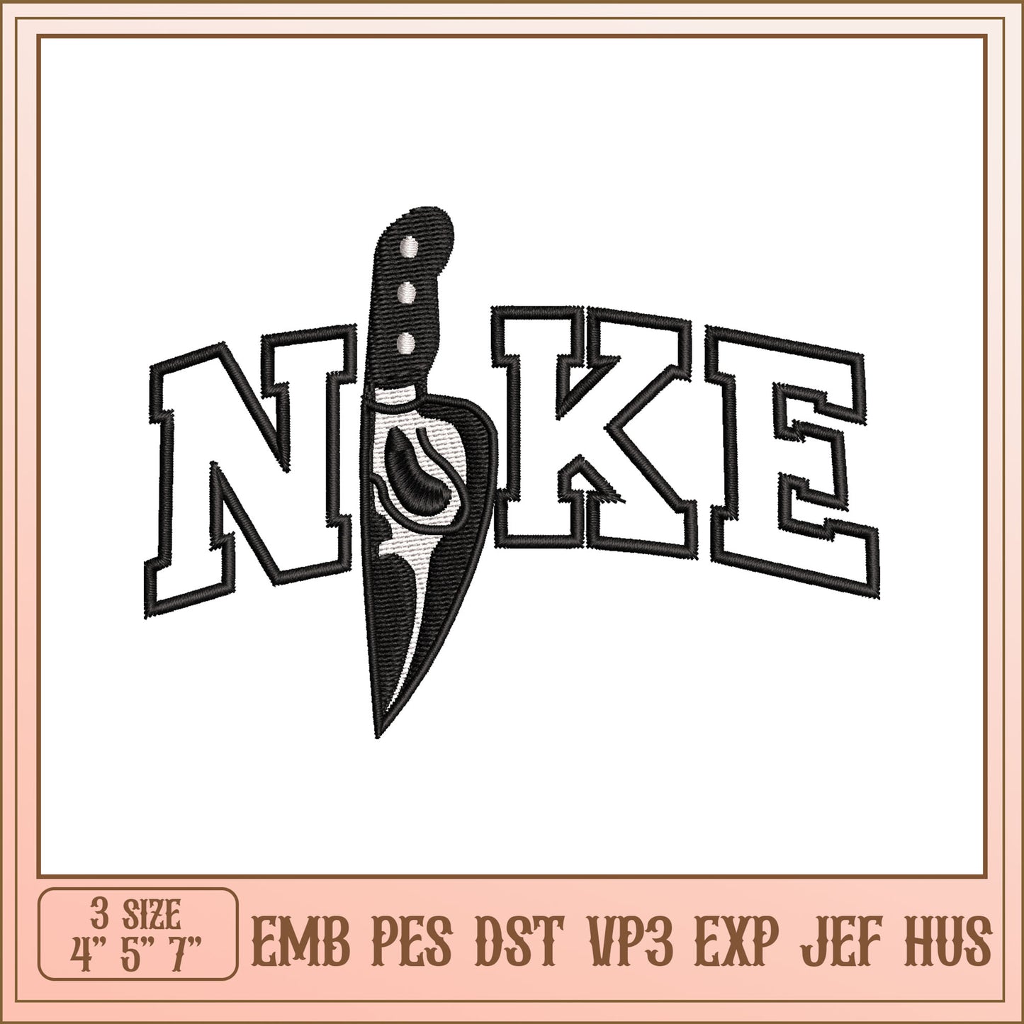 Knife Nike Embroidery Design
