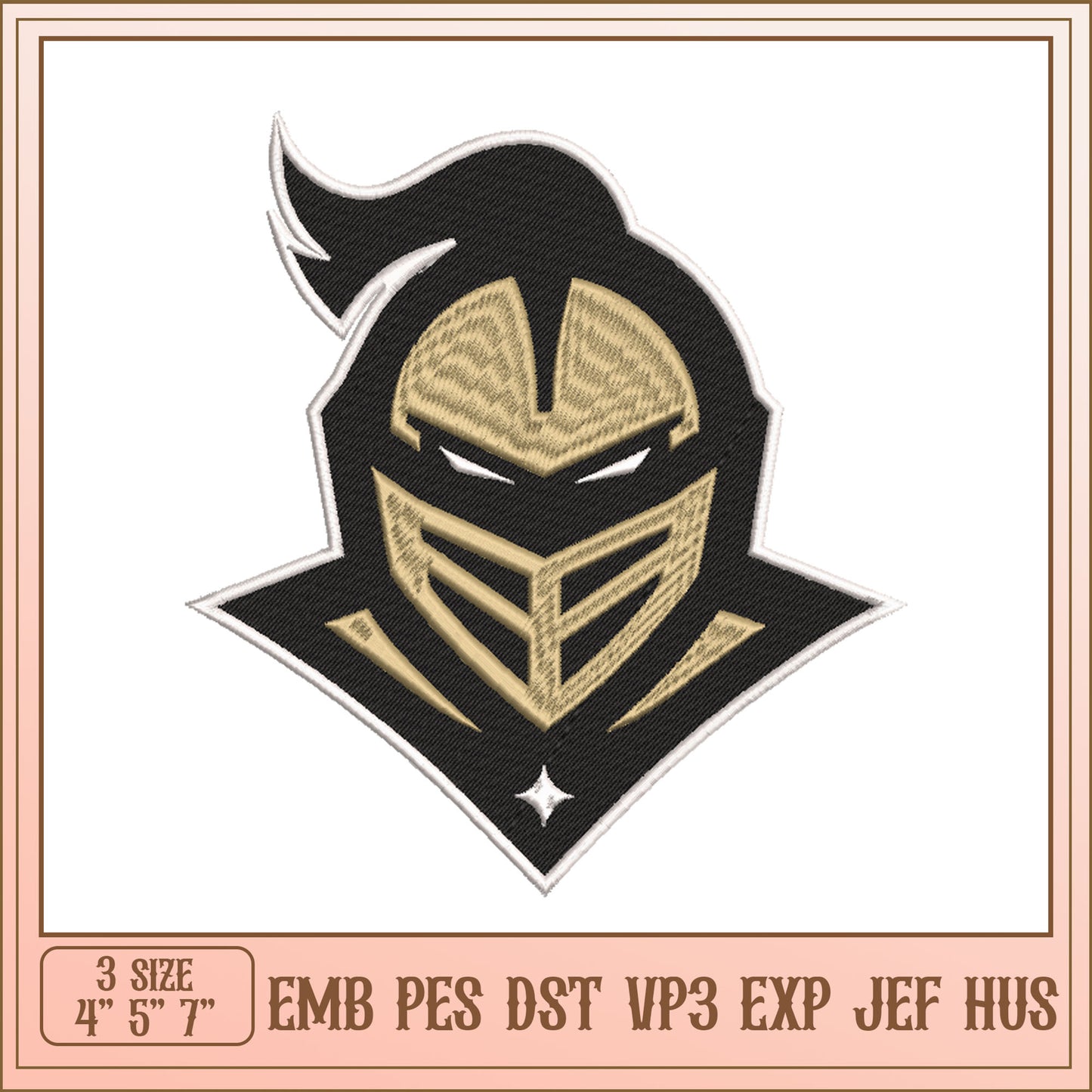 Knight Embroidery Design - 3 Sizes
