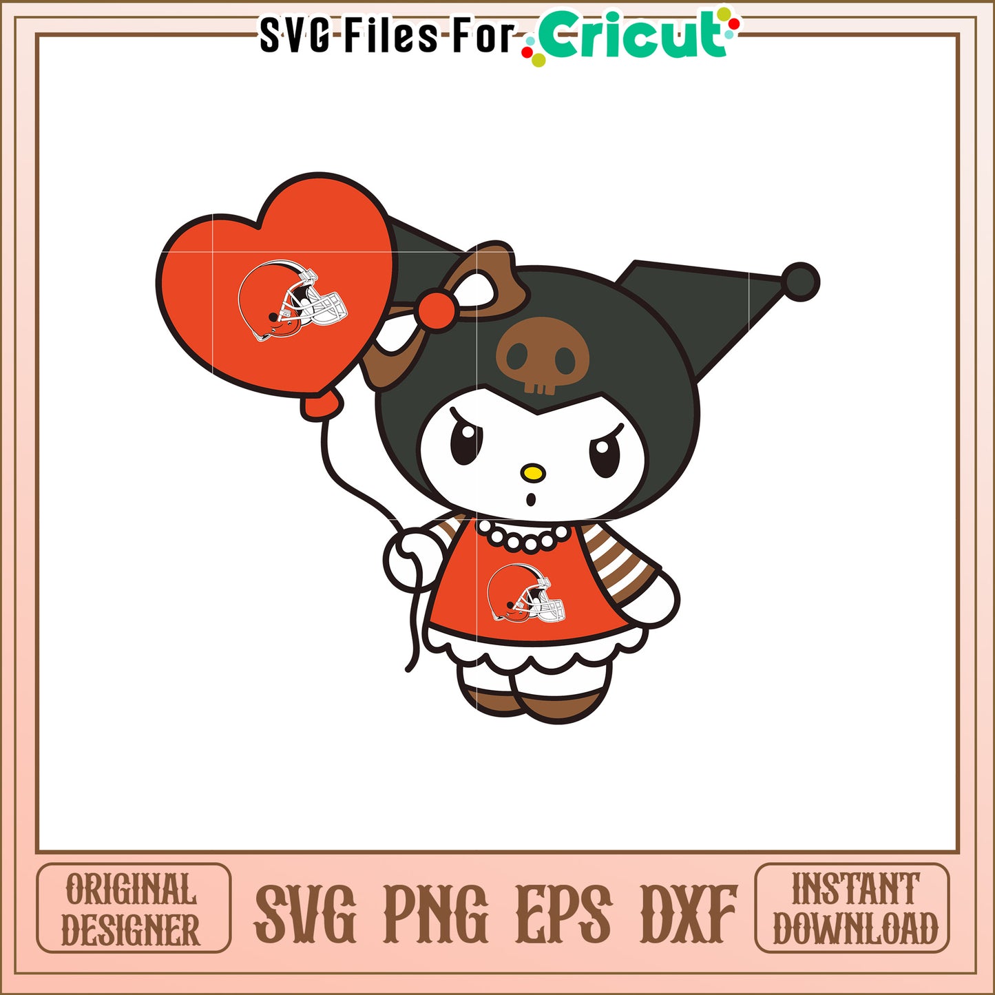 Kuromi Browns Football SVG Design