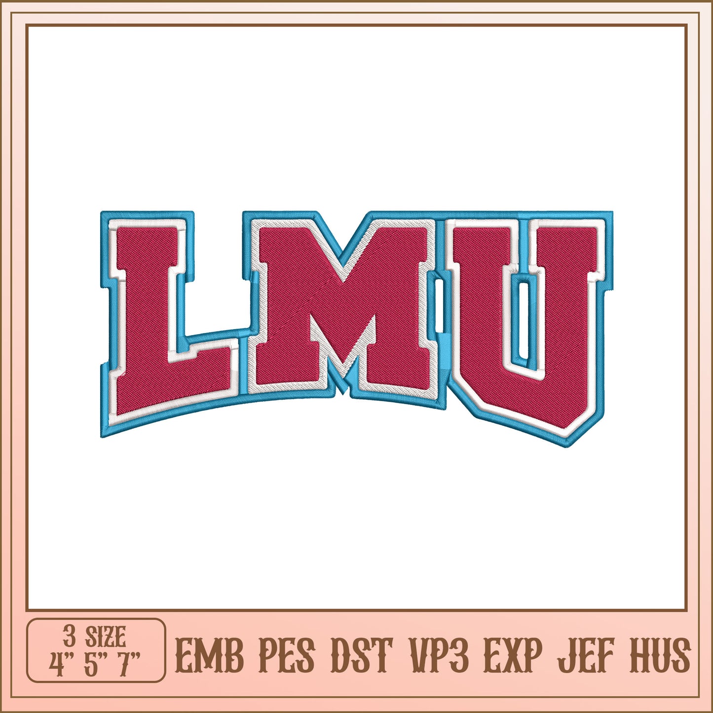 LMU Embroidery Design - 3 Sizes