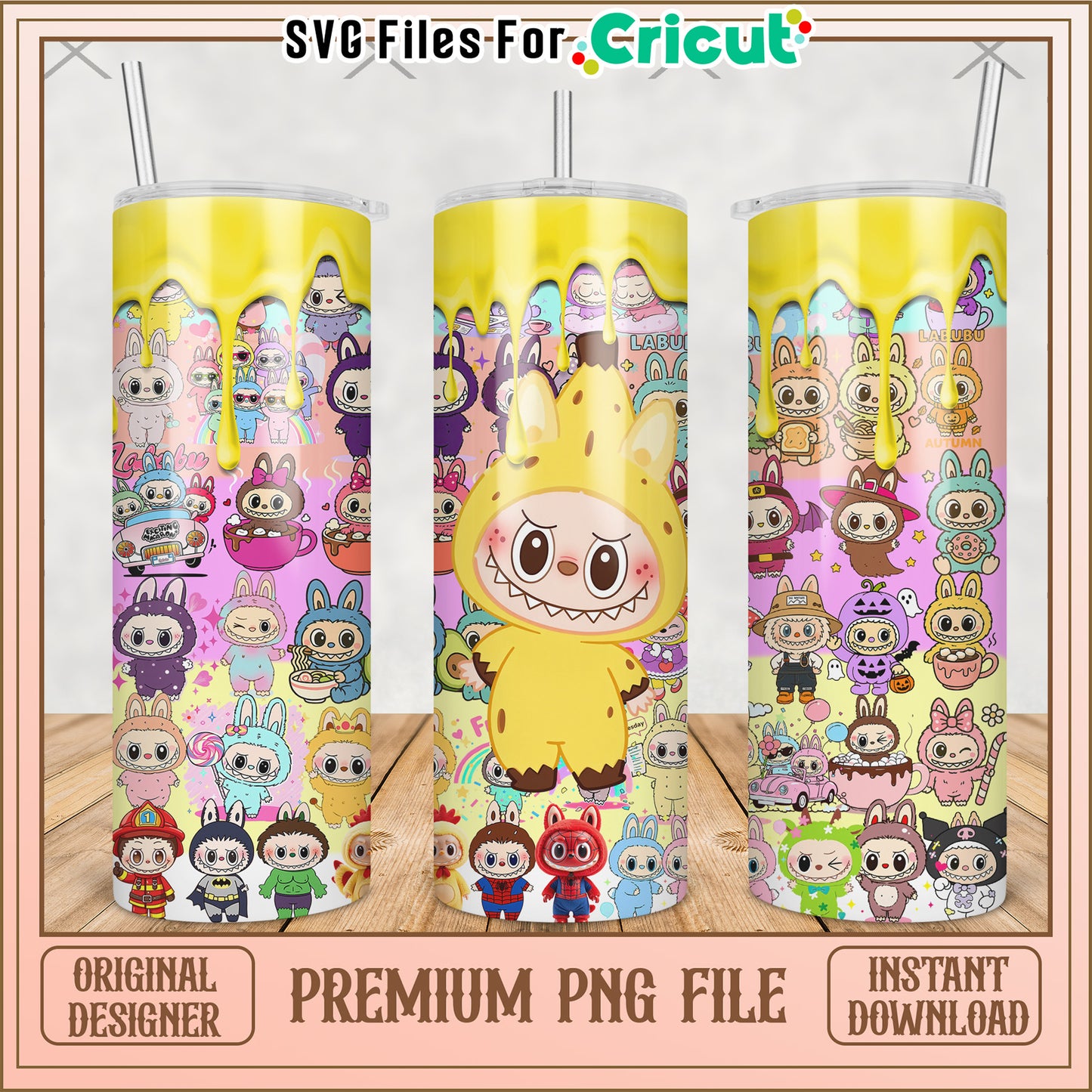 Labubu characters tumbler png, cute labubu png, labubu popmart png