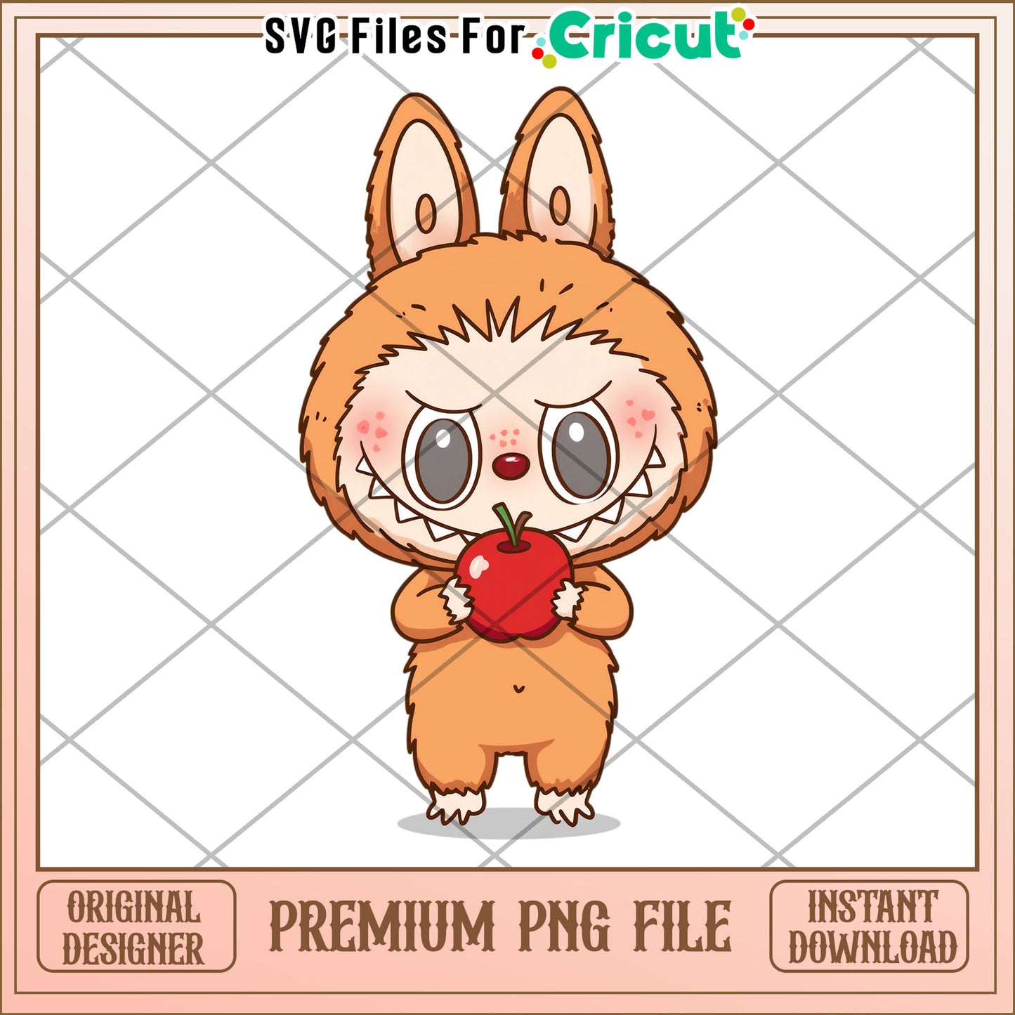 Labubu funny orange design png, labubu cartoon png, labubu popmart png