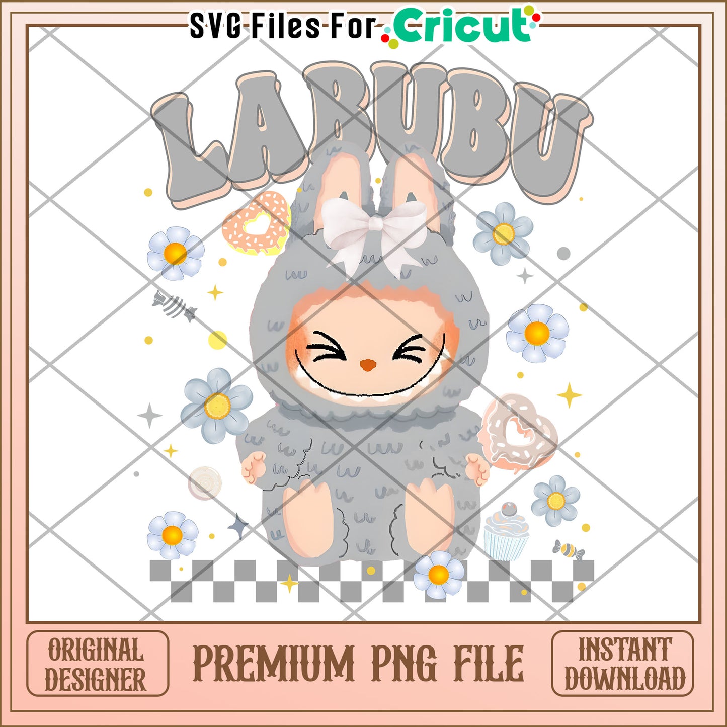 Labubu grey funny design png, labubu cartoon png, labubu popmart png