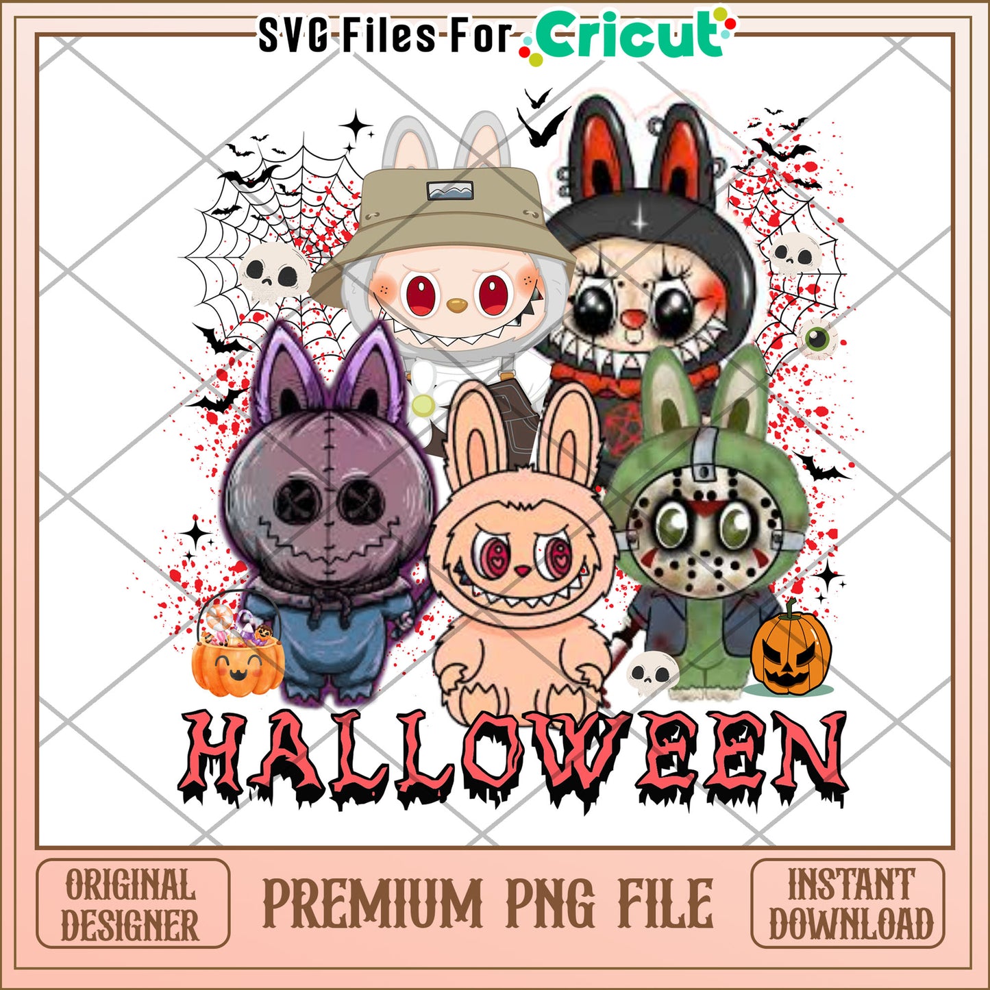 Labubu halloween costumes png, halloween horror night png, scary characters png