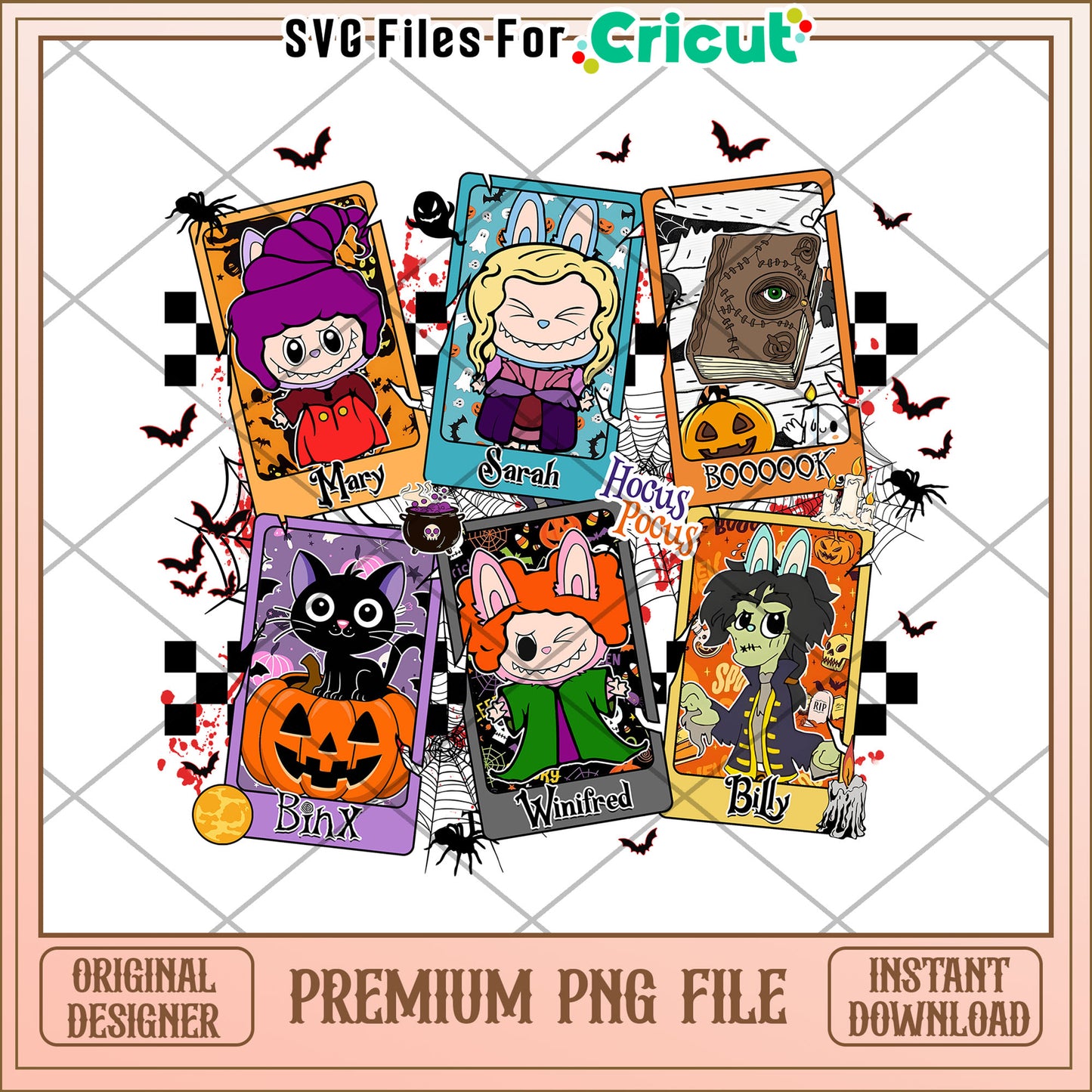 Labubu hocus pocus png, trick or treat png, halloween characters png