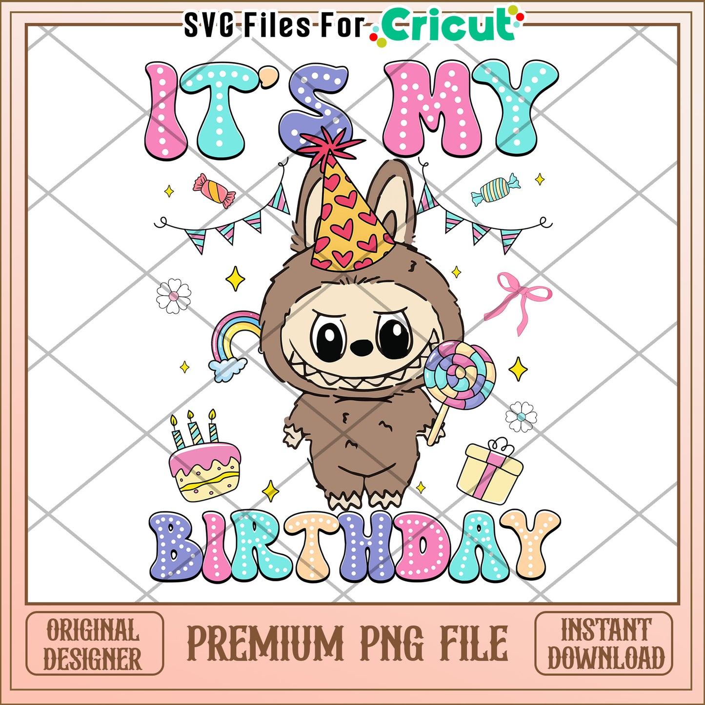 Labubu it's my birthday png, labubu popmart png, labubu png
