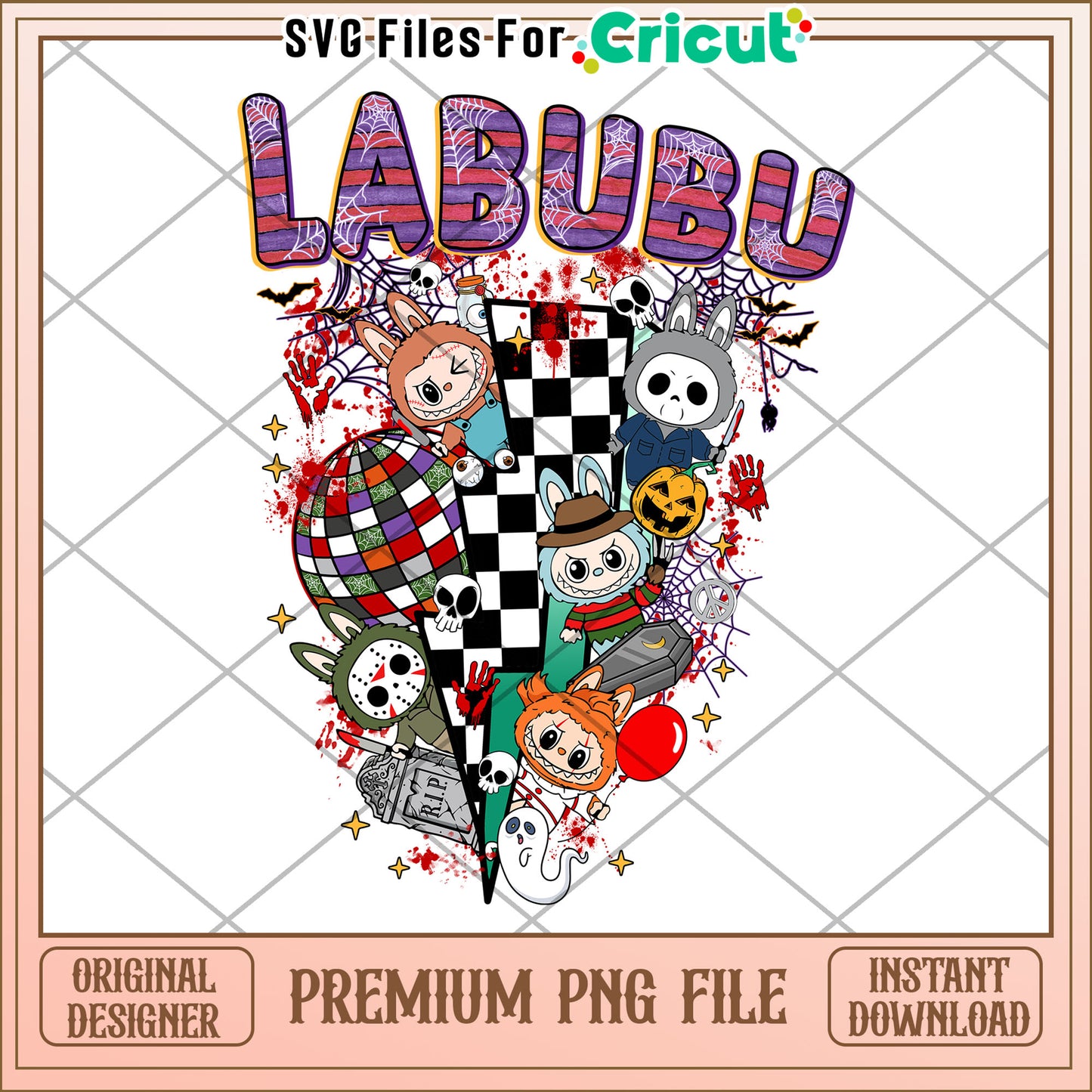 Labubu killers disco time png, halloween png, halloween killers png