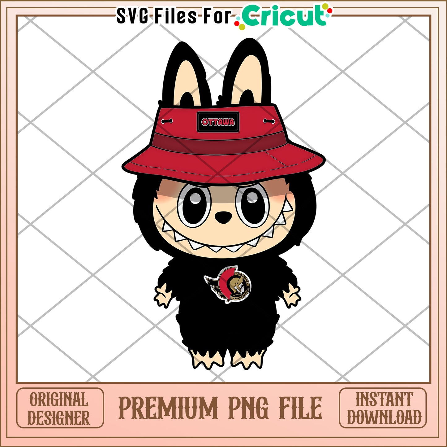 Labubu ottawa cute design png, nhl games png, american ice hockey png