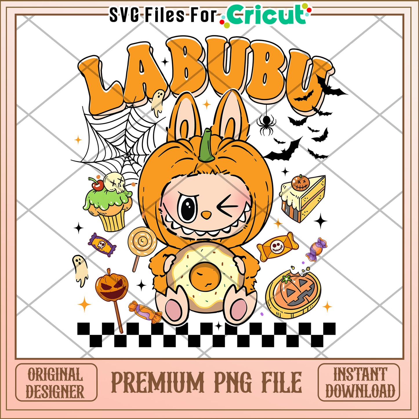 Labubu pumpkin png, trick or treat png, halloween characters png