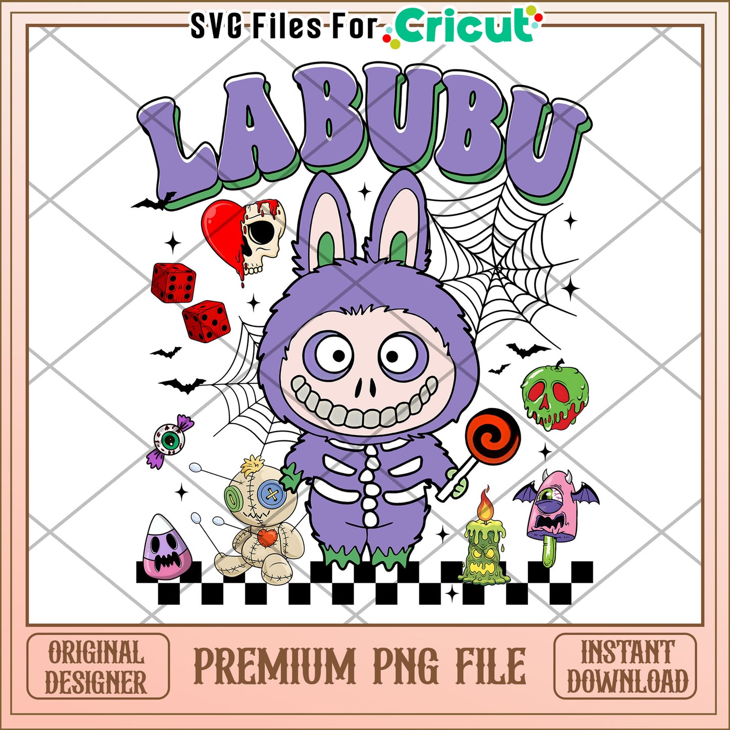 Labubu purple character png, halloween wallpaper png, halloween cartoons png