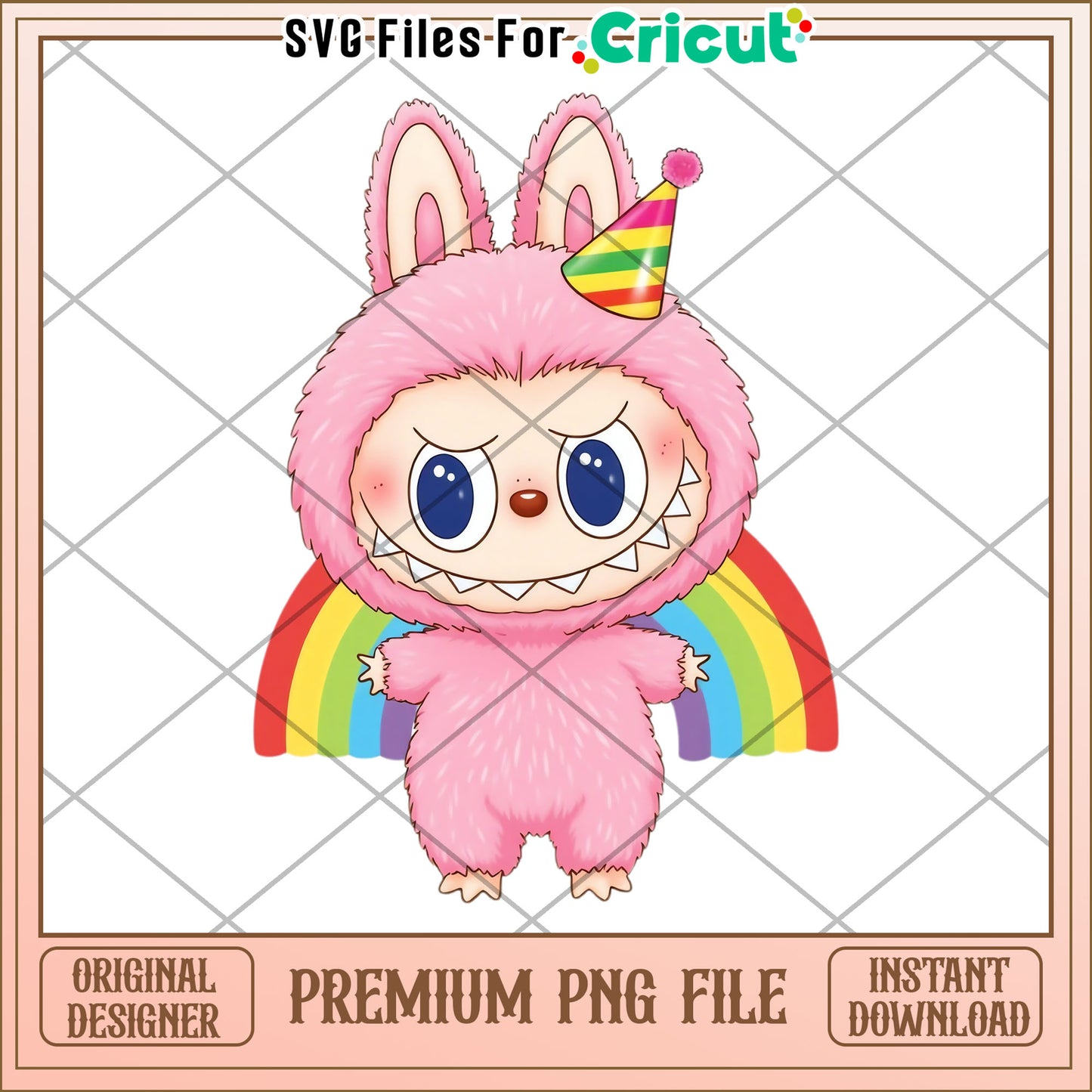 Labubu rainbow illustrtion png, labubu secret png, cartoon labubu png