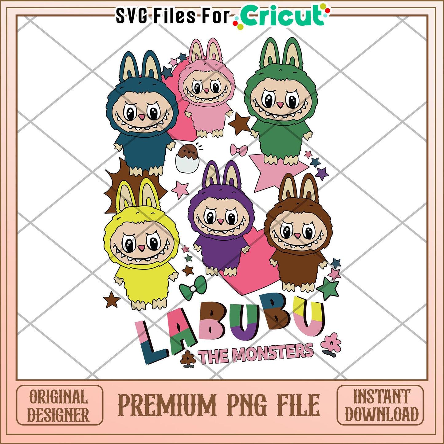 Labubu the monster all characters v1 png, cute labubu png, popmart labubu png
