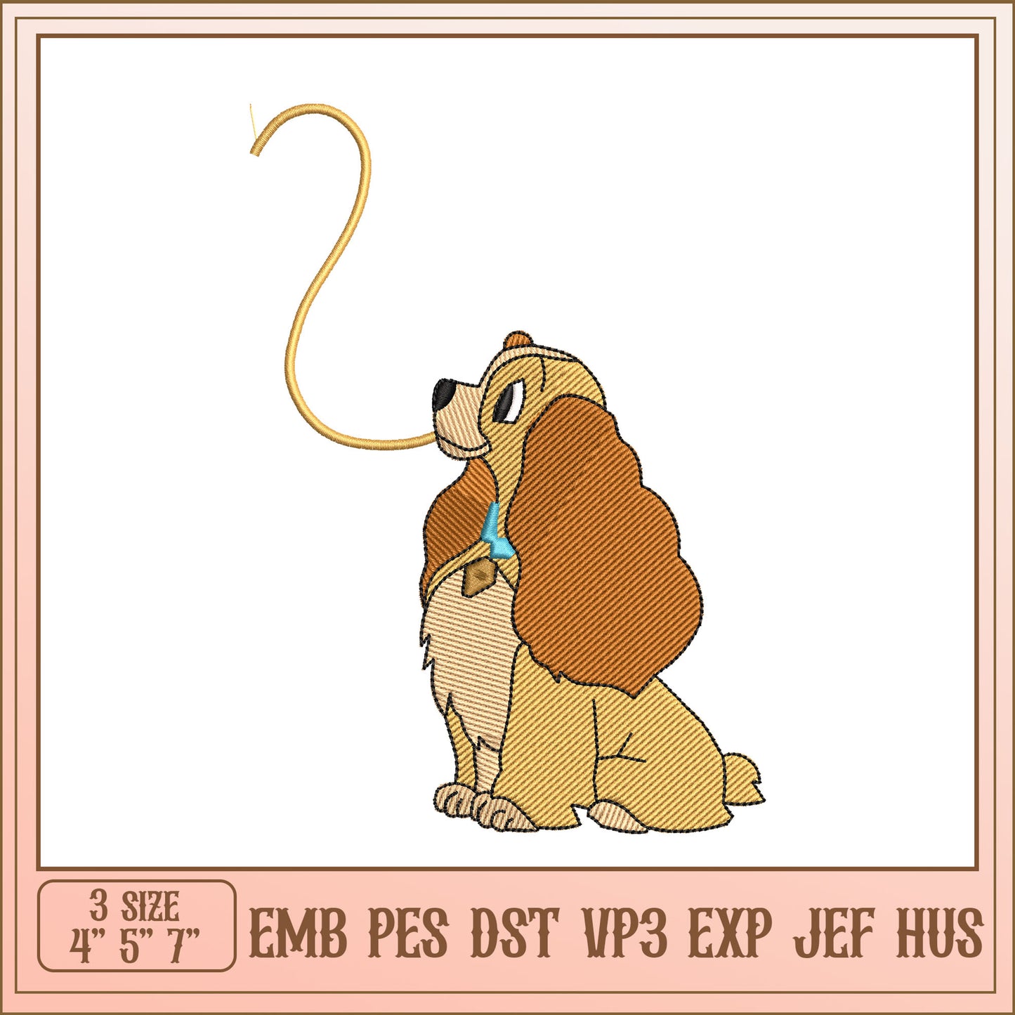Lady and the Tramp Embroidery Design