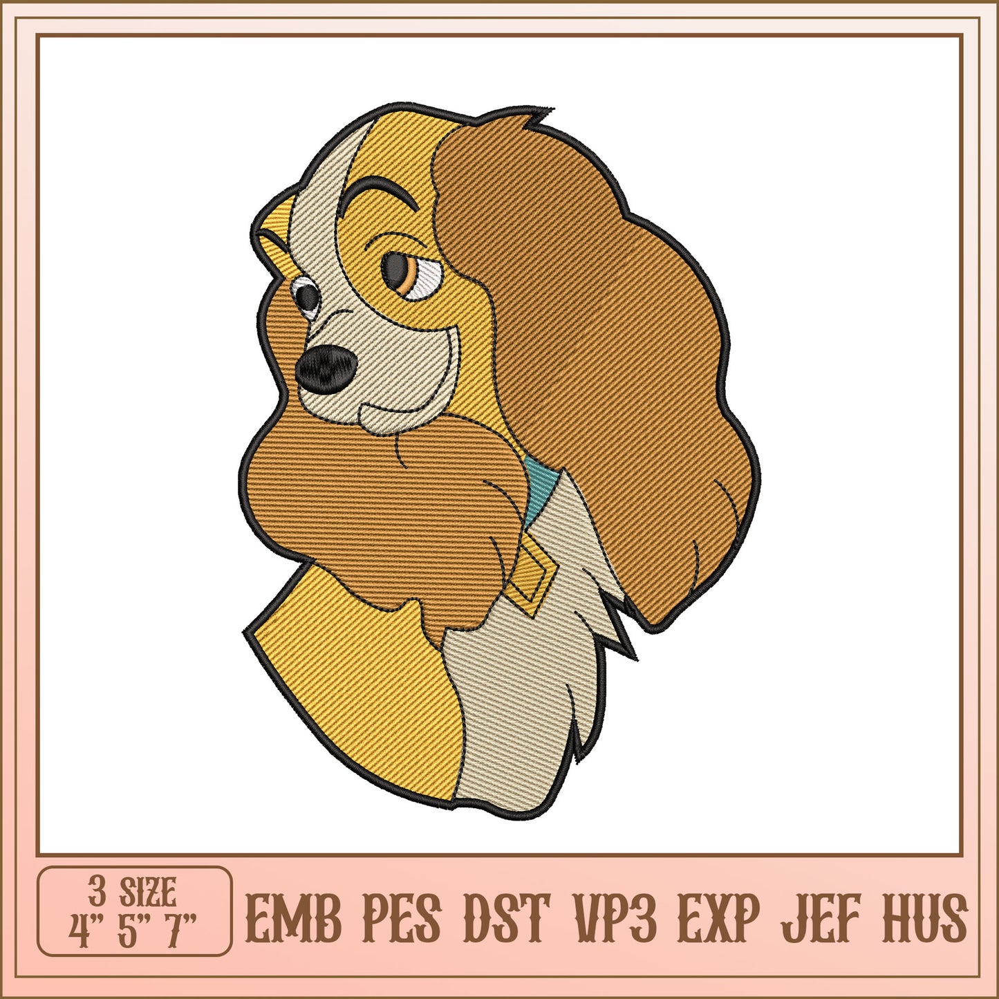 Lady and the Tramp Embroidery Design