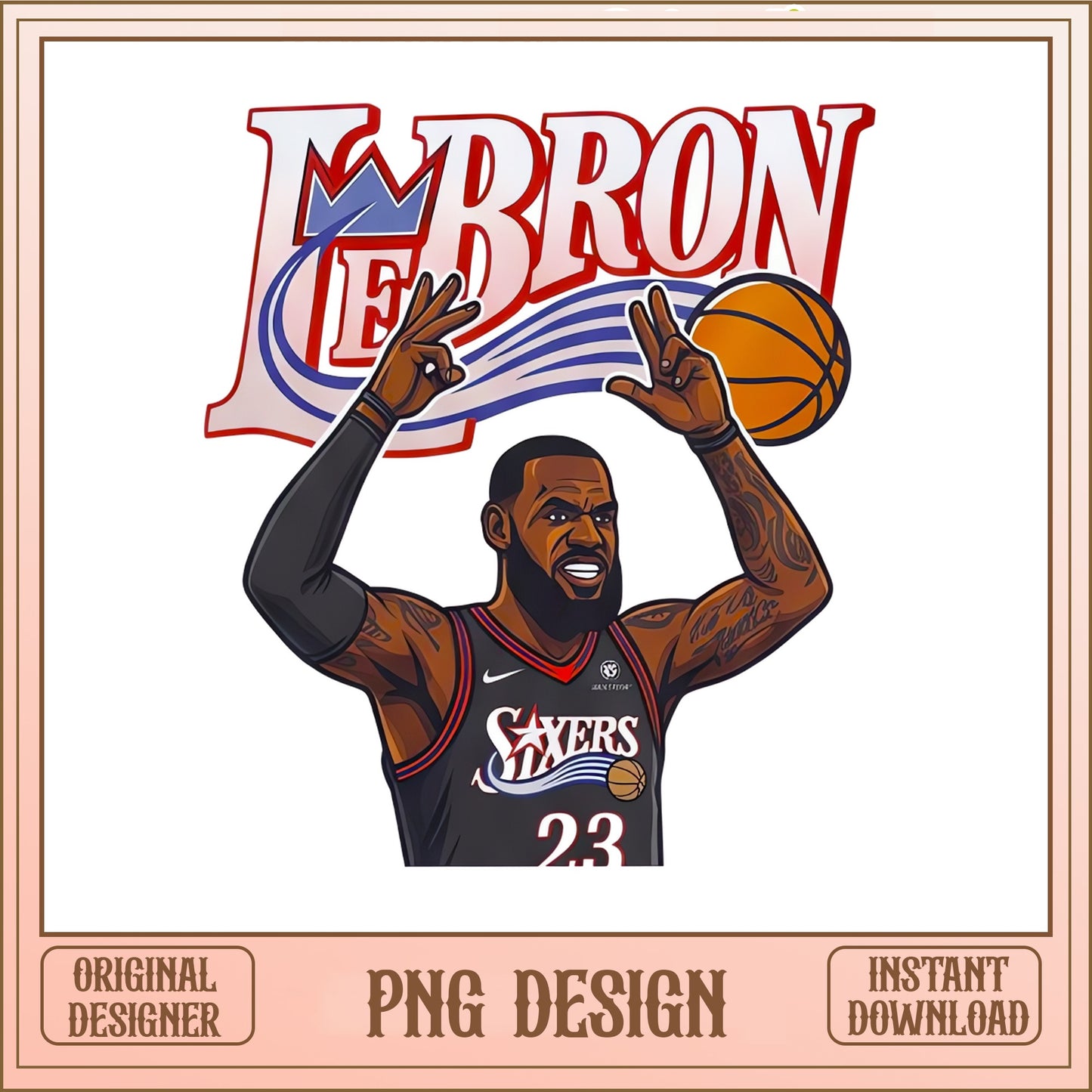 LeBron James Basketball PNG, King James Sixers PNG, NBA PNG