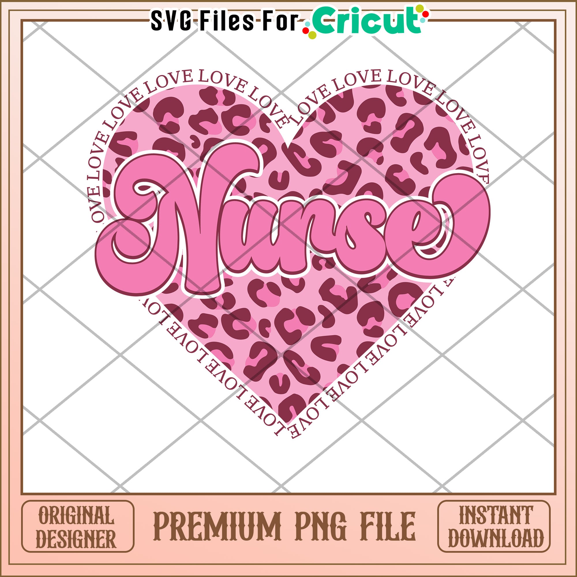 Leopard Nurse Heart PNG Design – svg files for cricut