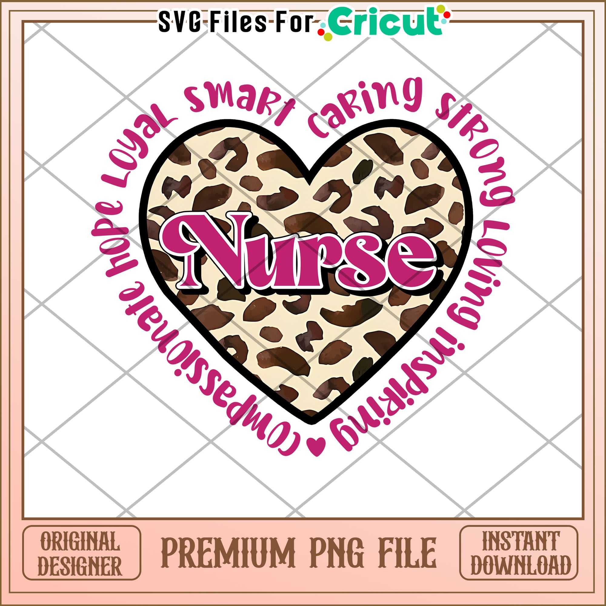 Leopard Nurse Heart PNG Download – svg files for cricut
