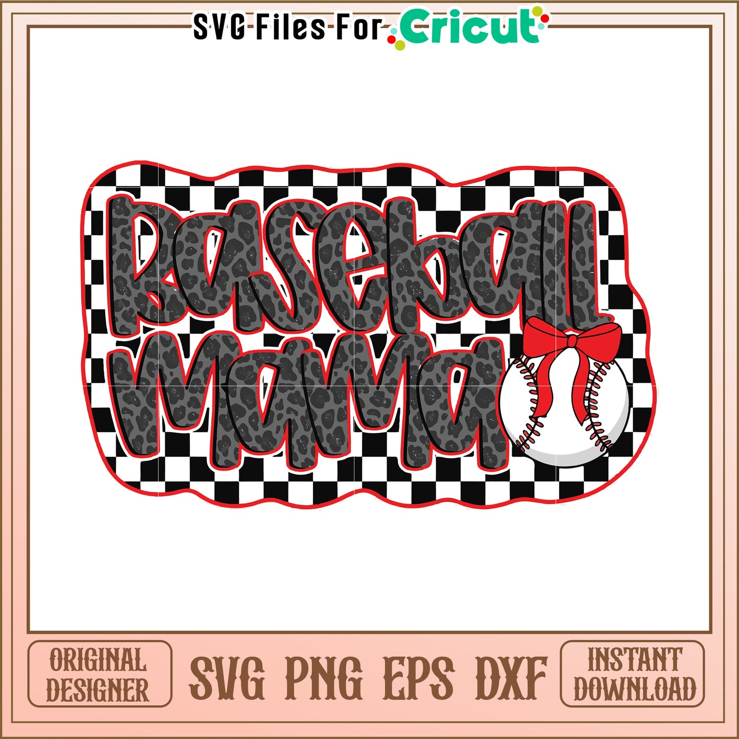 Leopard Print Baseball Mama Design, Perfect for Sports Lovers