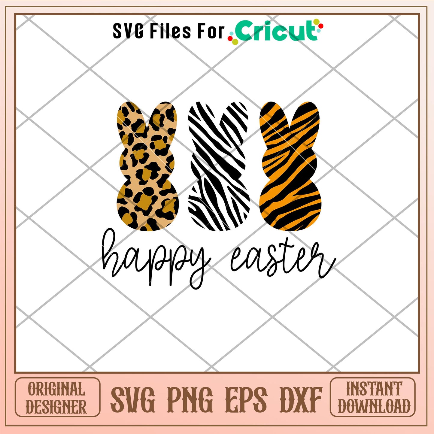 Leopard Tiger Skin Happy Easter, Leopard Tiger Skin Happy Easter Svg