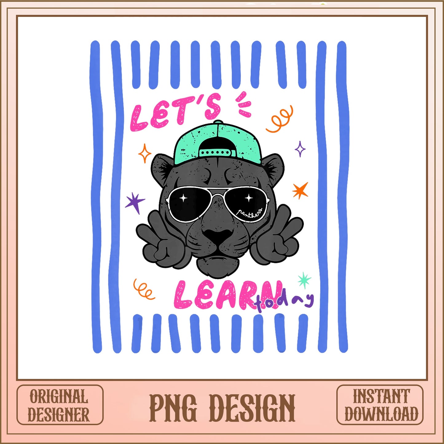 Lets Learn Today Panther PNG, Cool Panther Teacher PNG, Back To School PNG