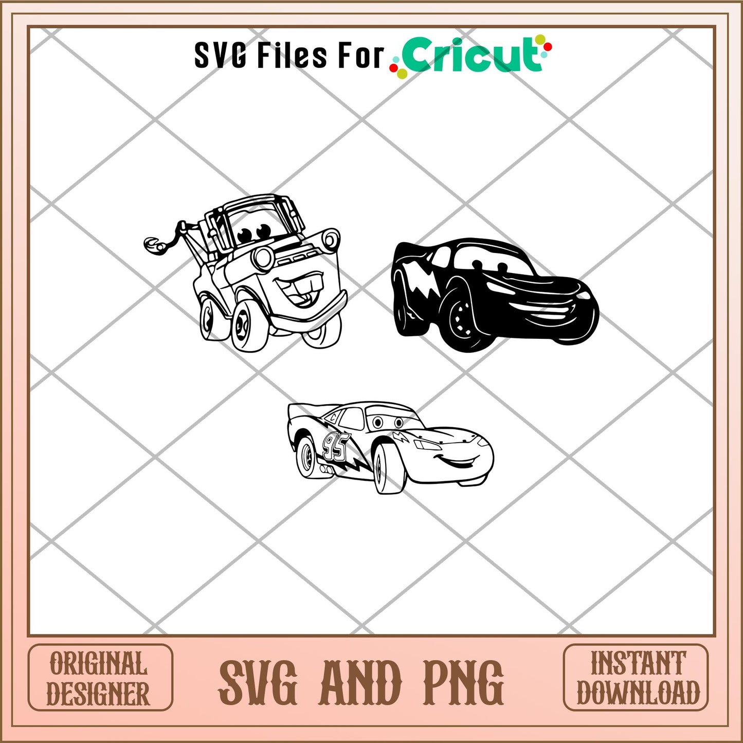 Lightning Mcqueen characters svg bundle