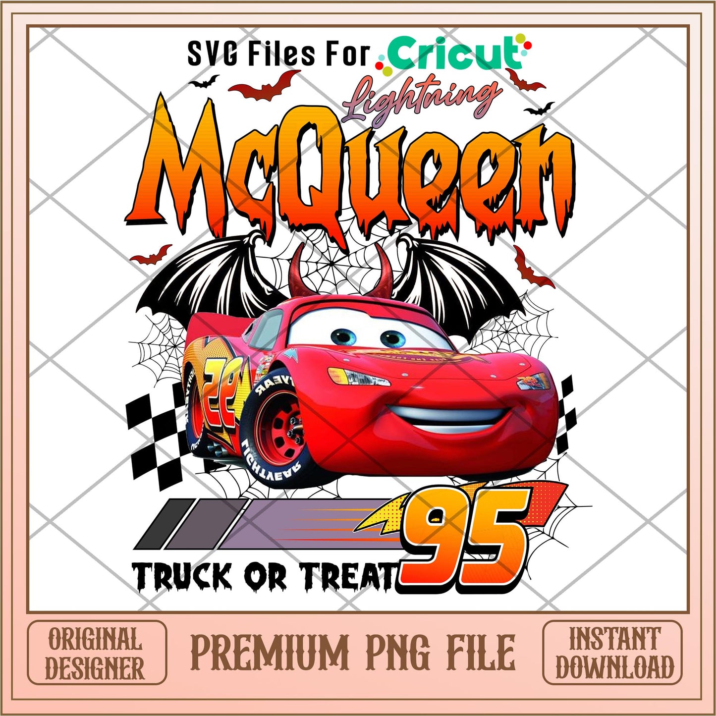 Lightning Mcqueen 95 Truck or treat 95 png, car png, digital download
