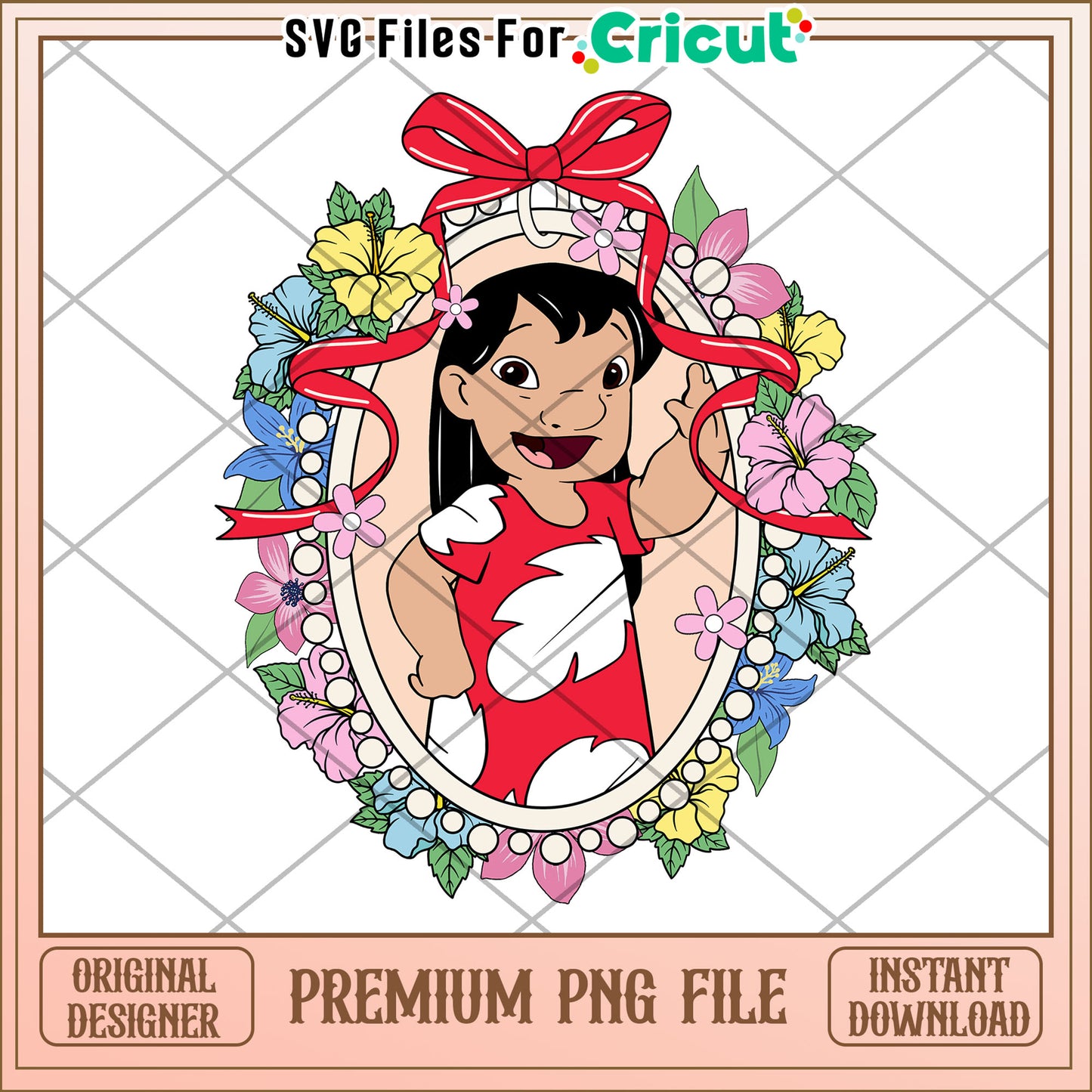 Lilo PNG Flower Frame Download