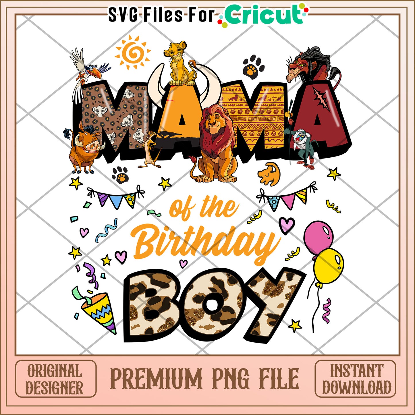 Lion King Mama Birthday Boy PNG