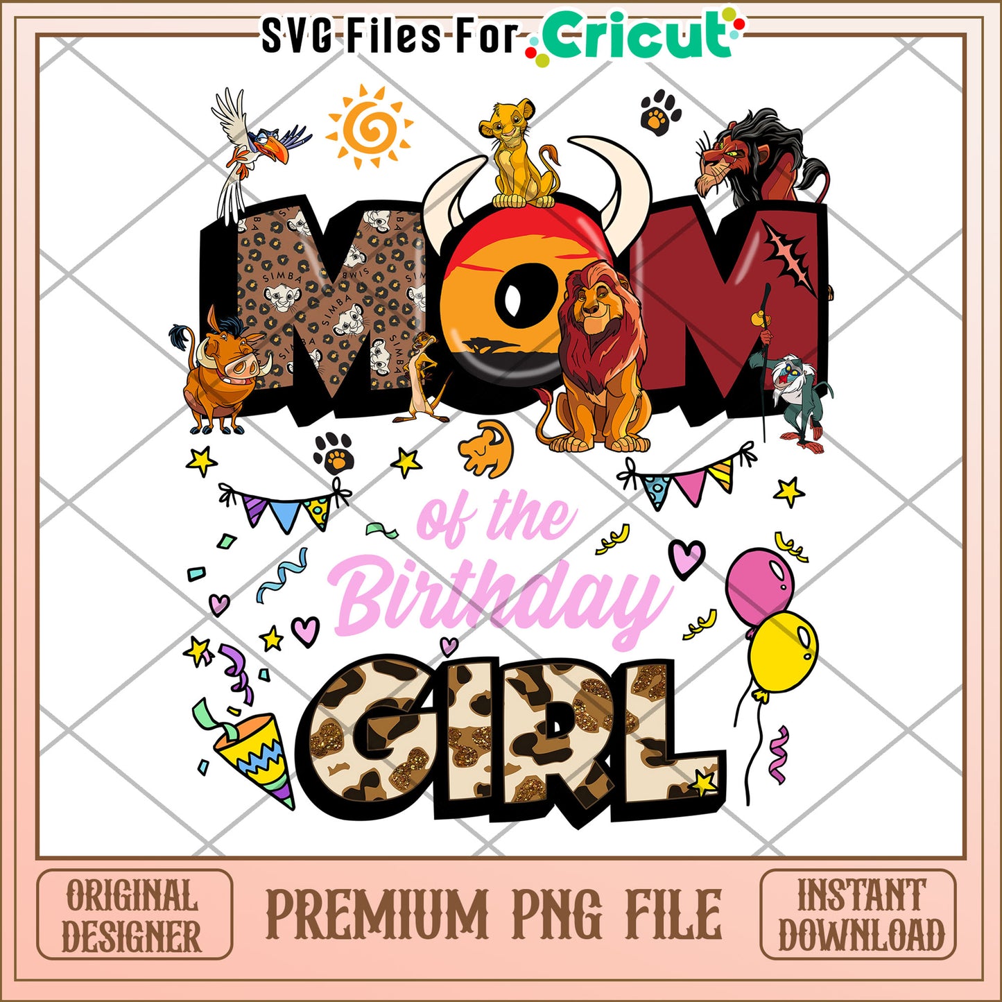 Lion King Mom Birthday Girl PNG