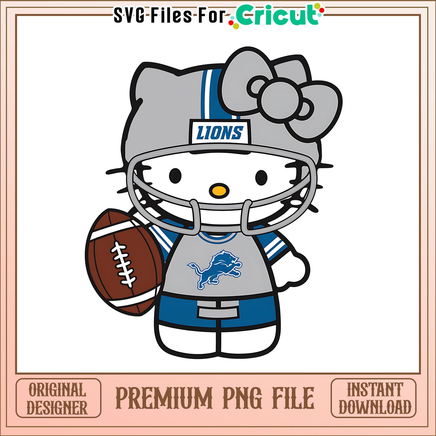 Lions Hello Kitty helmet png, Detroit Lions png, NFL png