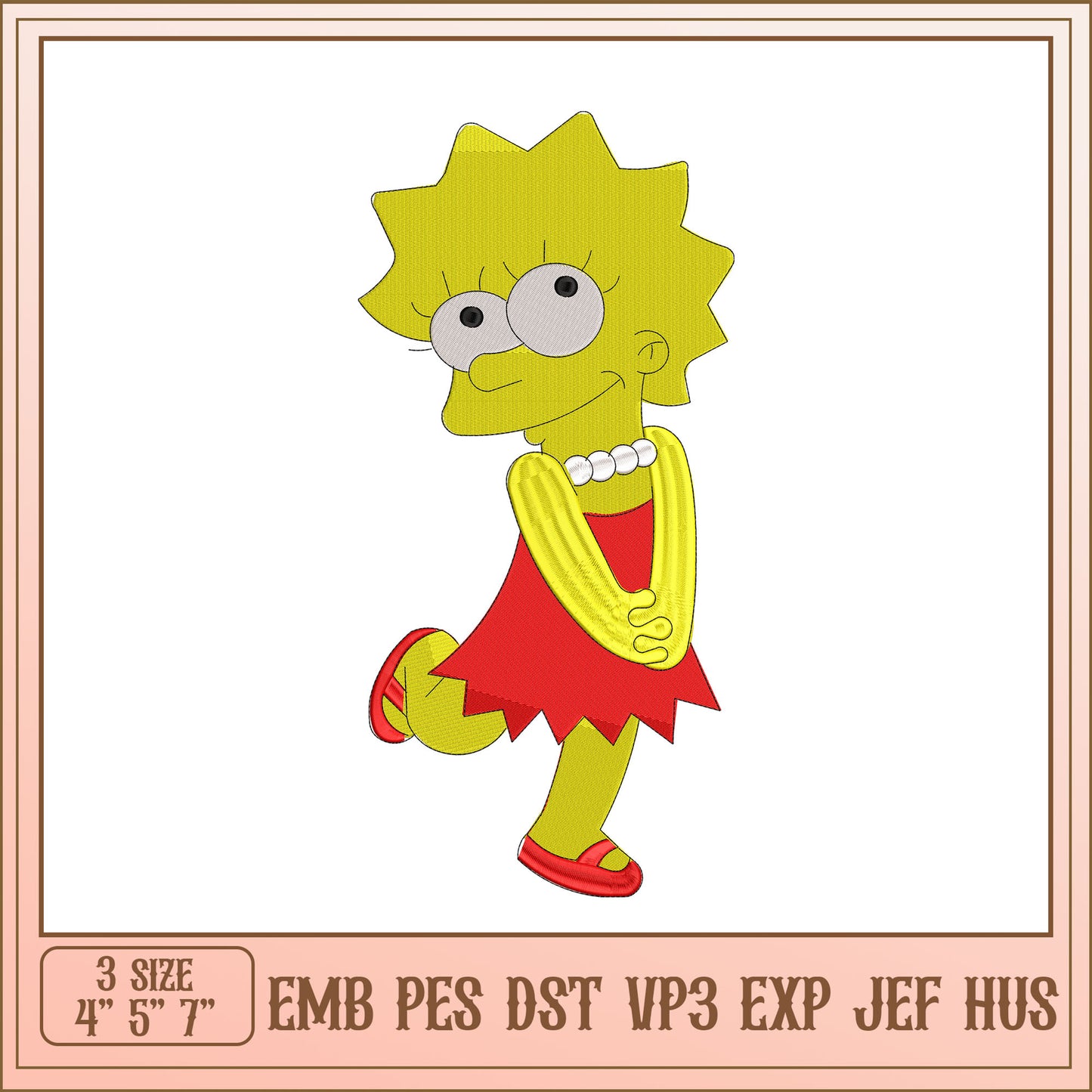 Lisa Simpson Embroidery Design