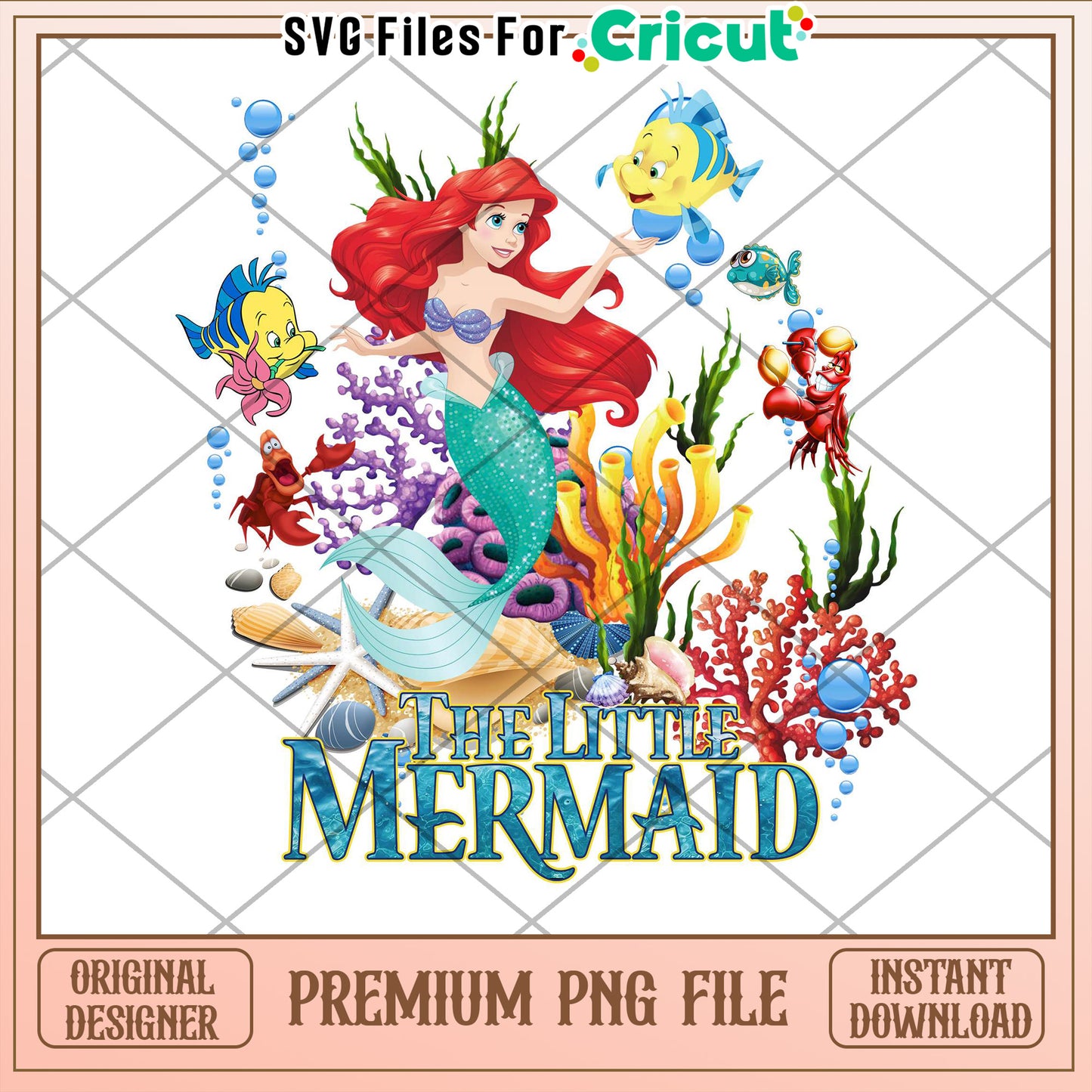Little Mermaid PNG Clipart for Crafts and Cricut Projects Download
