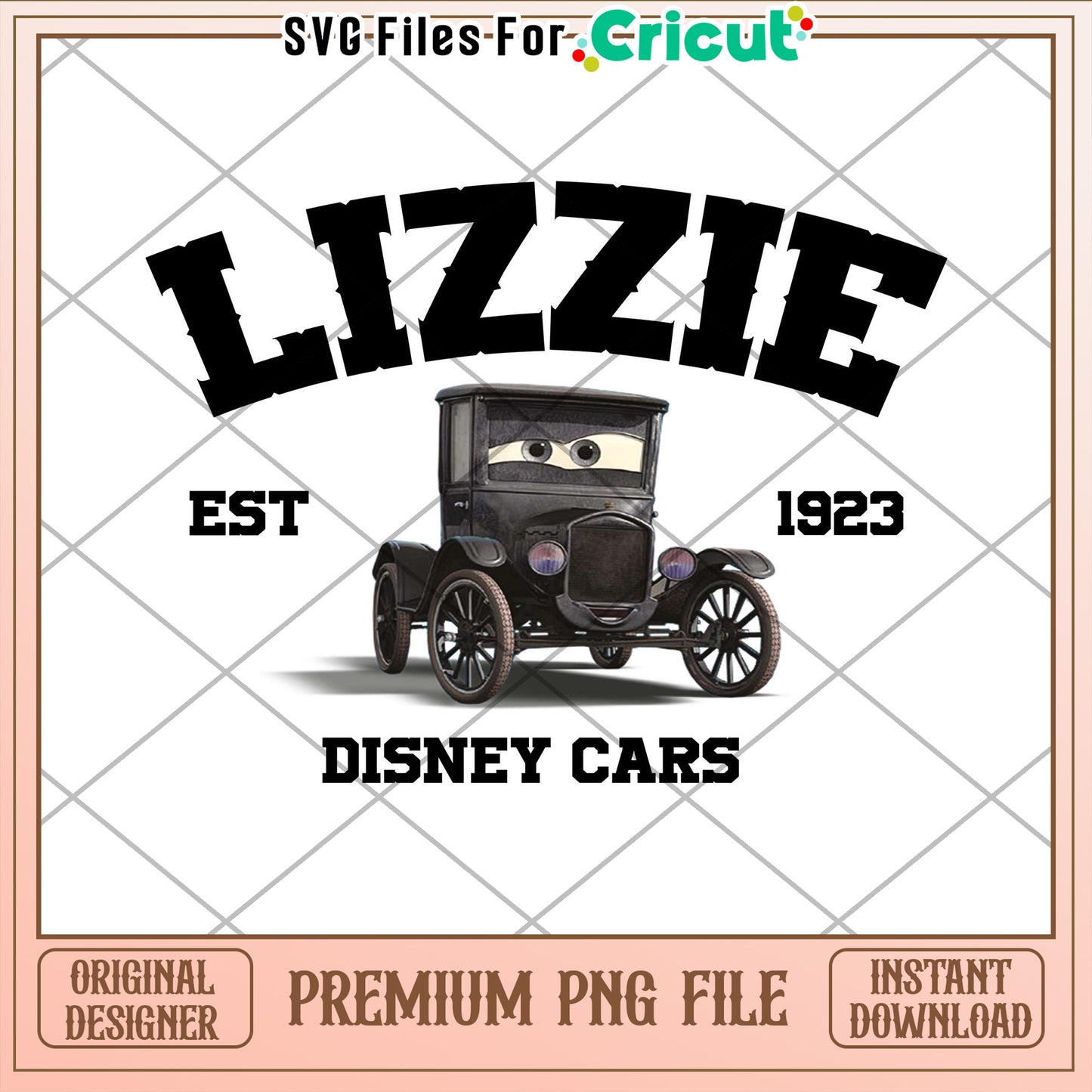 Lizzie Disney Cars PNG Cricut Design